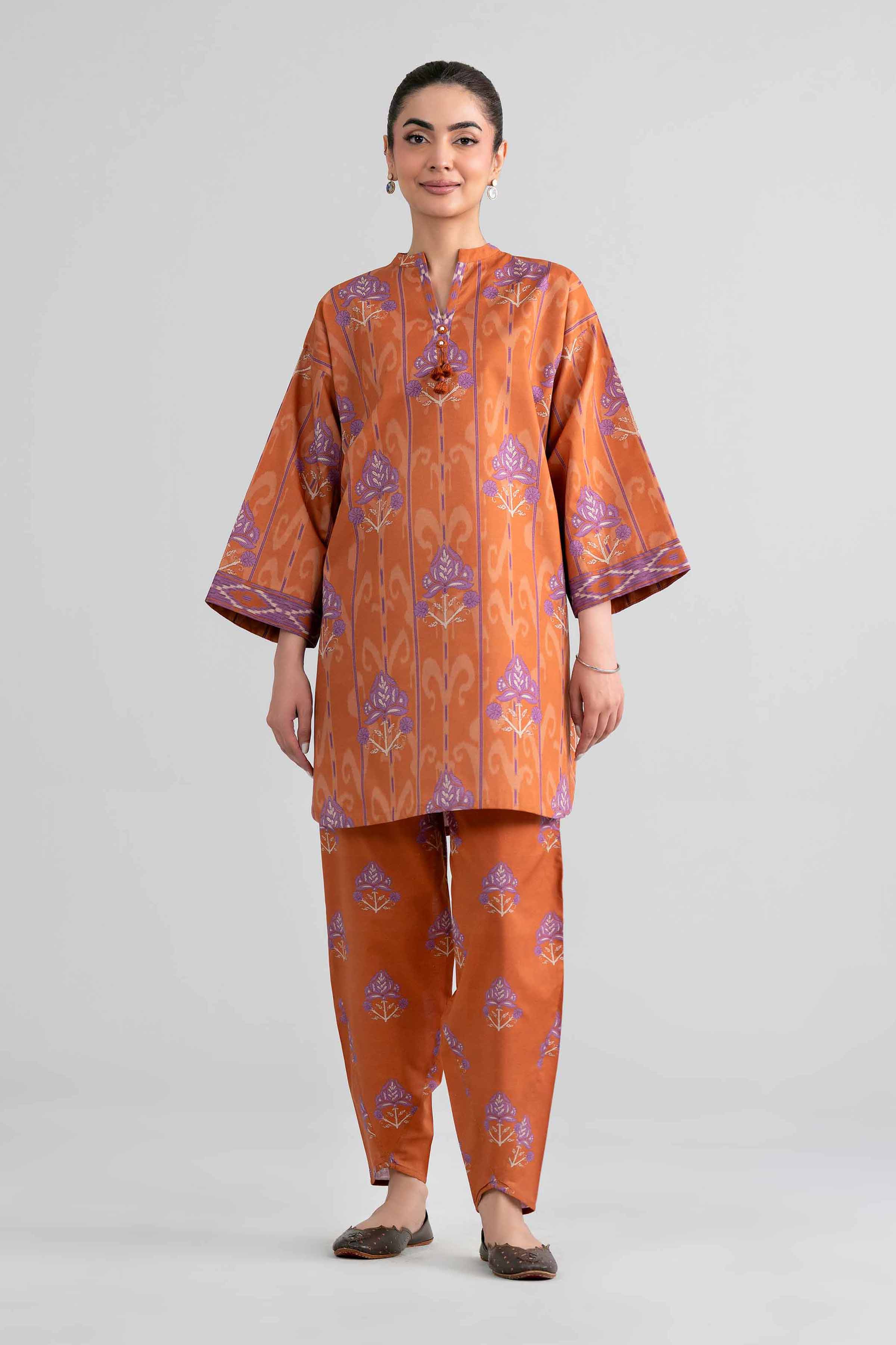 2 Piece - Printed Suit - 42601955 Orange Lawn 2PC Printed Nishat Australia