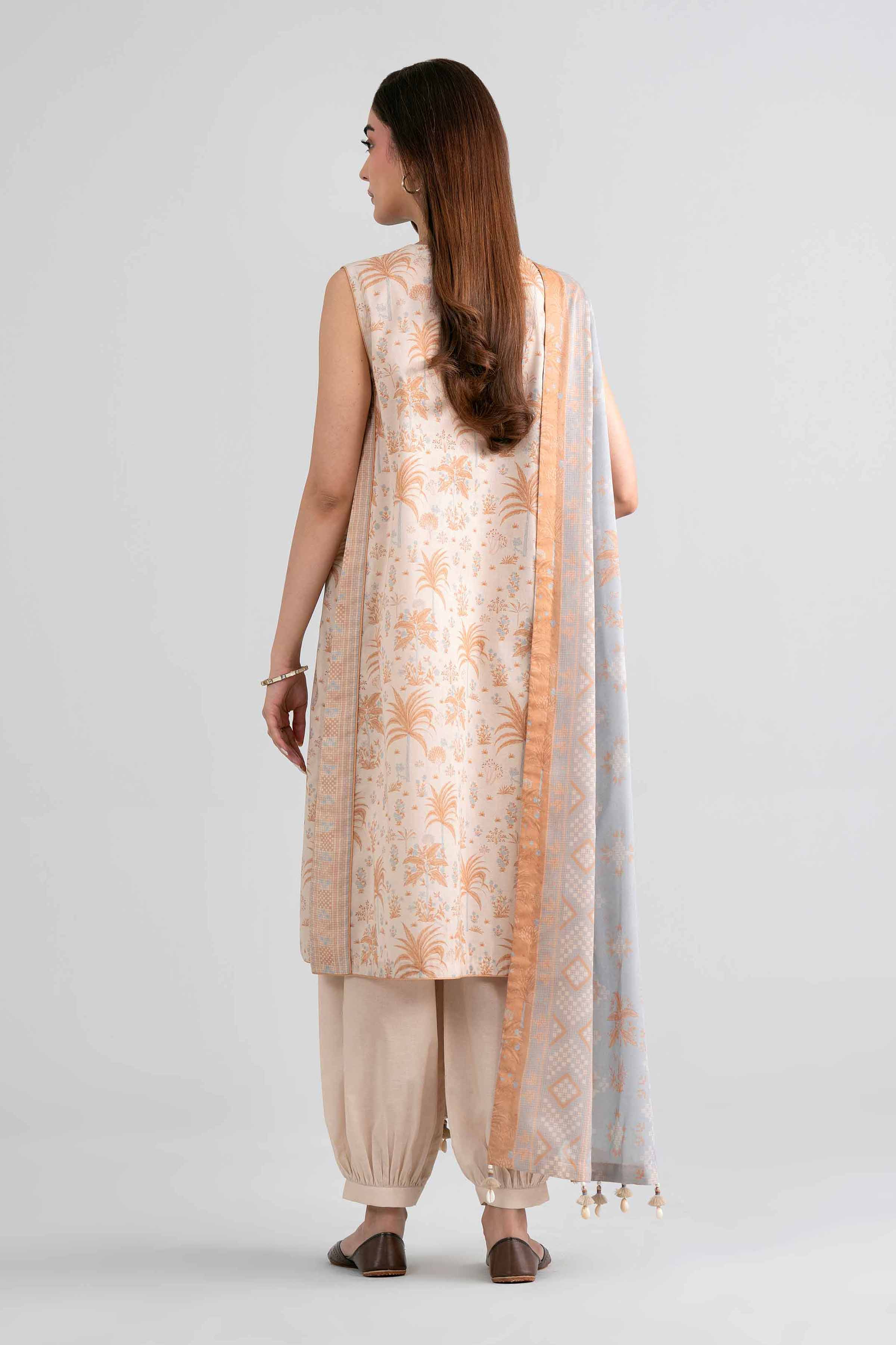 3 Piece - Printed Suit - 42601979 Beige Lawn 3PC Printed Nishat Australia