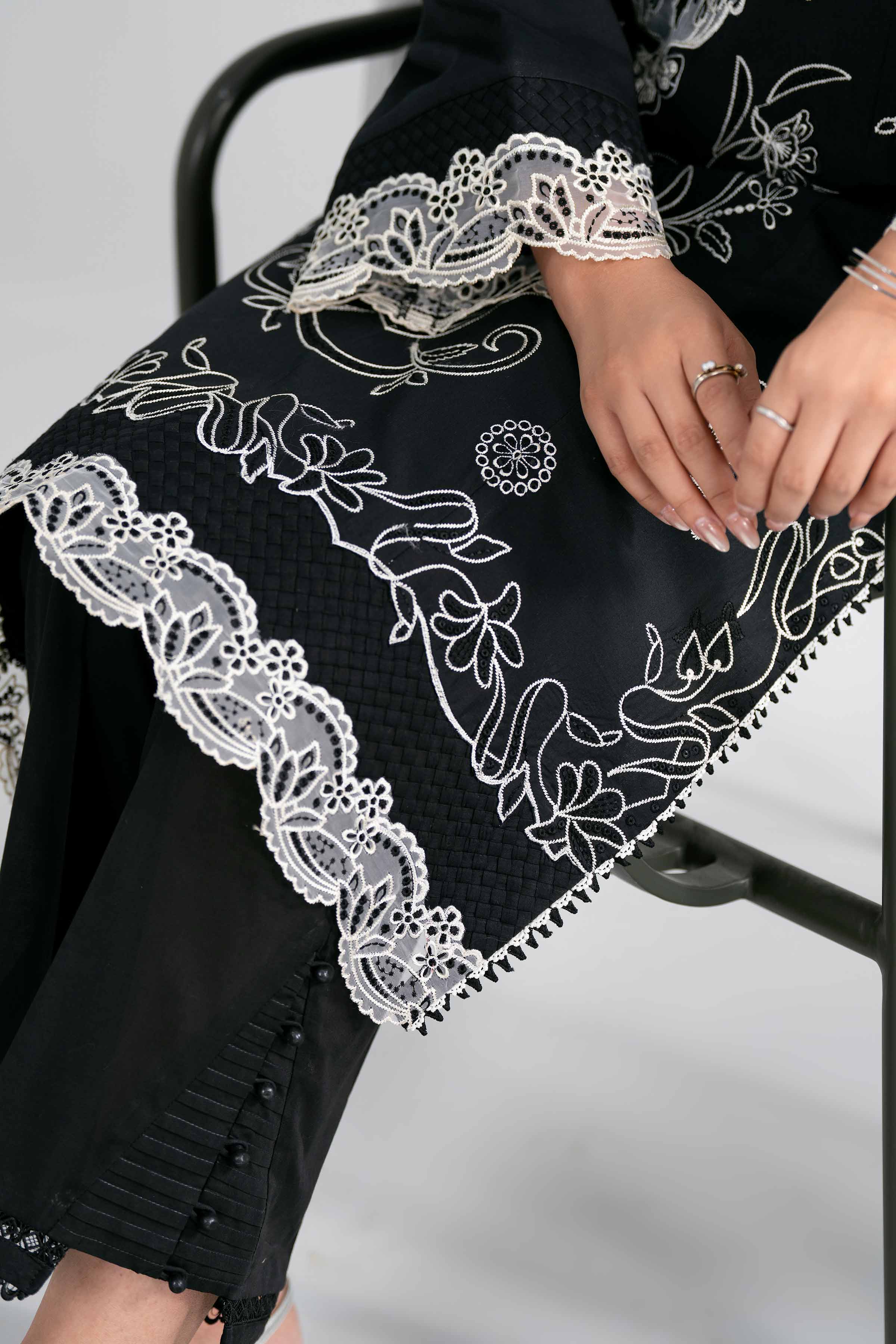 3 Piece - Digital Printed Embroidered Suit - 42601984 Black Lawn 3PC Embroidered Nishat Australia