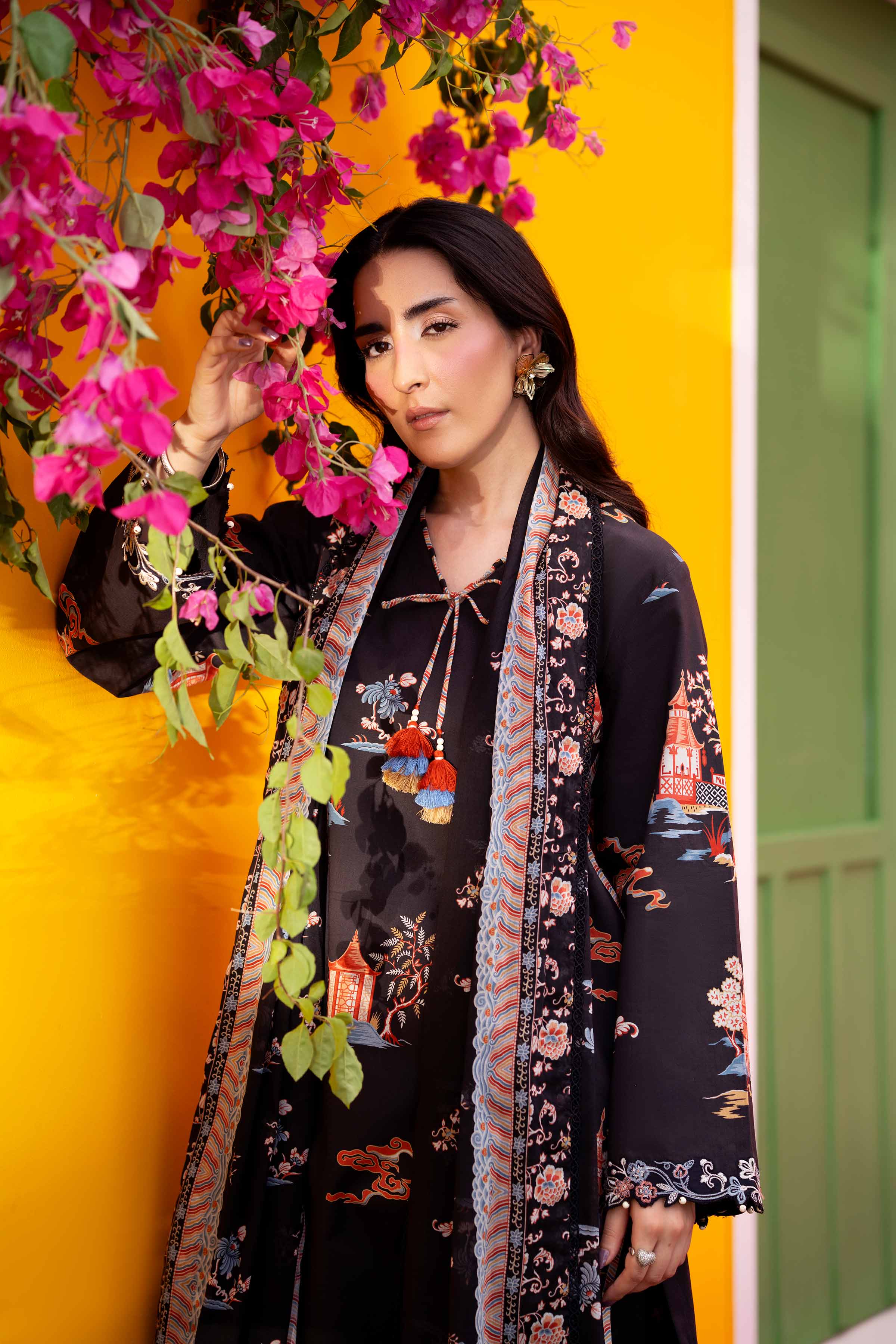 3 Piece - Printed Embroidered Suit - 42602020 Black Lawn 3PC Embroidered Nishat Australia