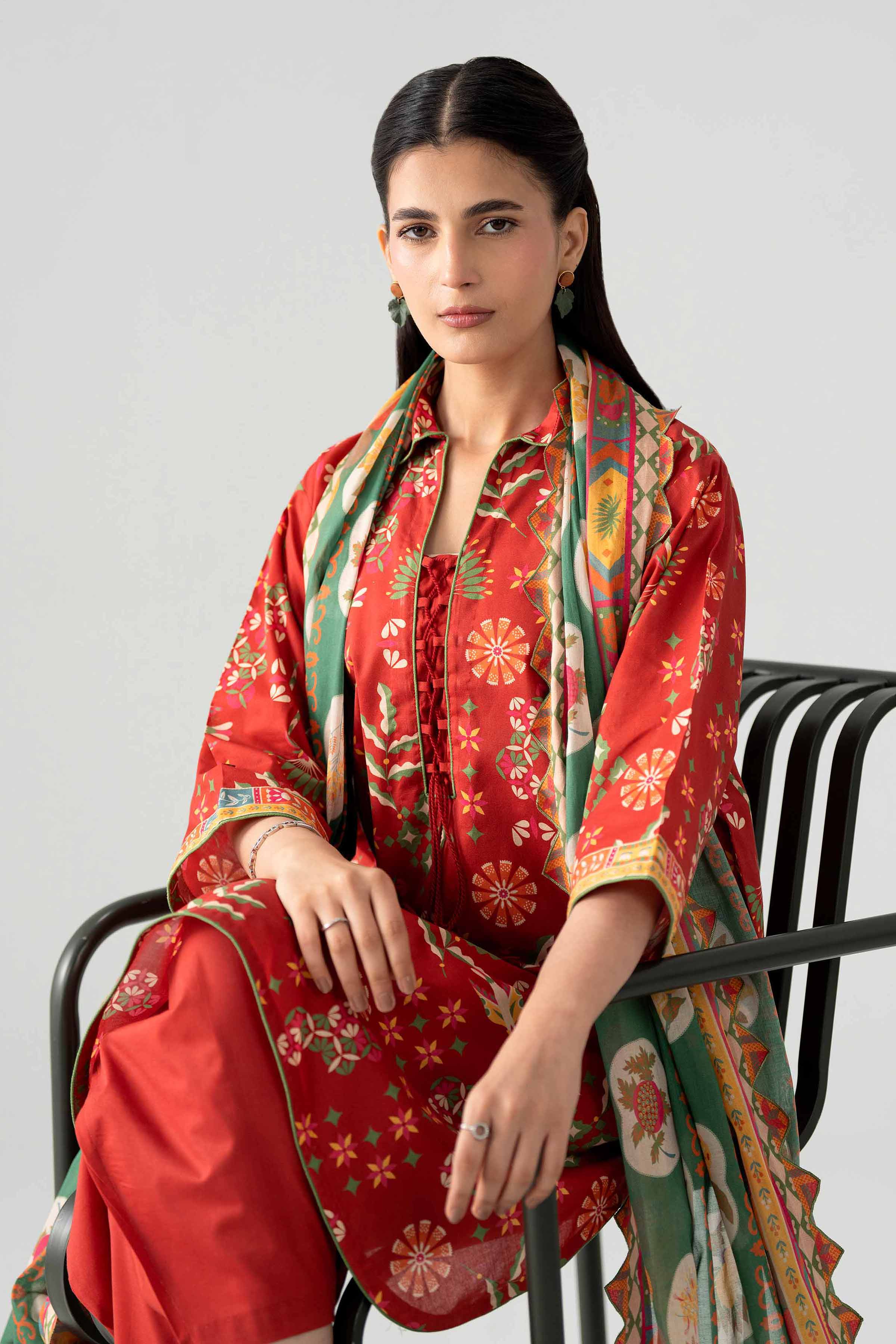 3 Piece - Printed Suit - 42602027 Red Lawn 3PC Printed Nishat Australia