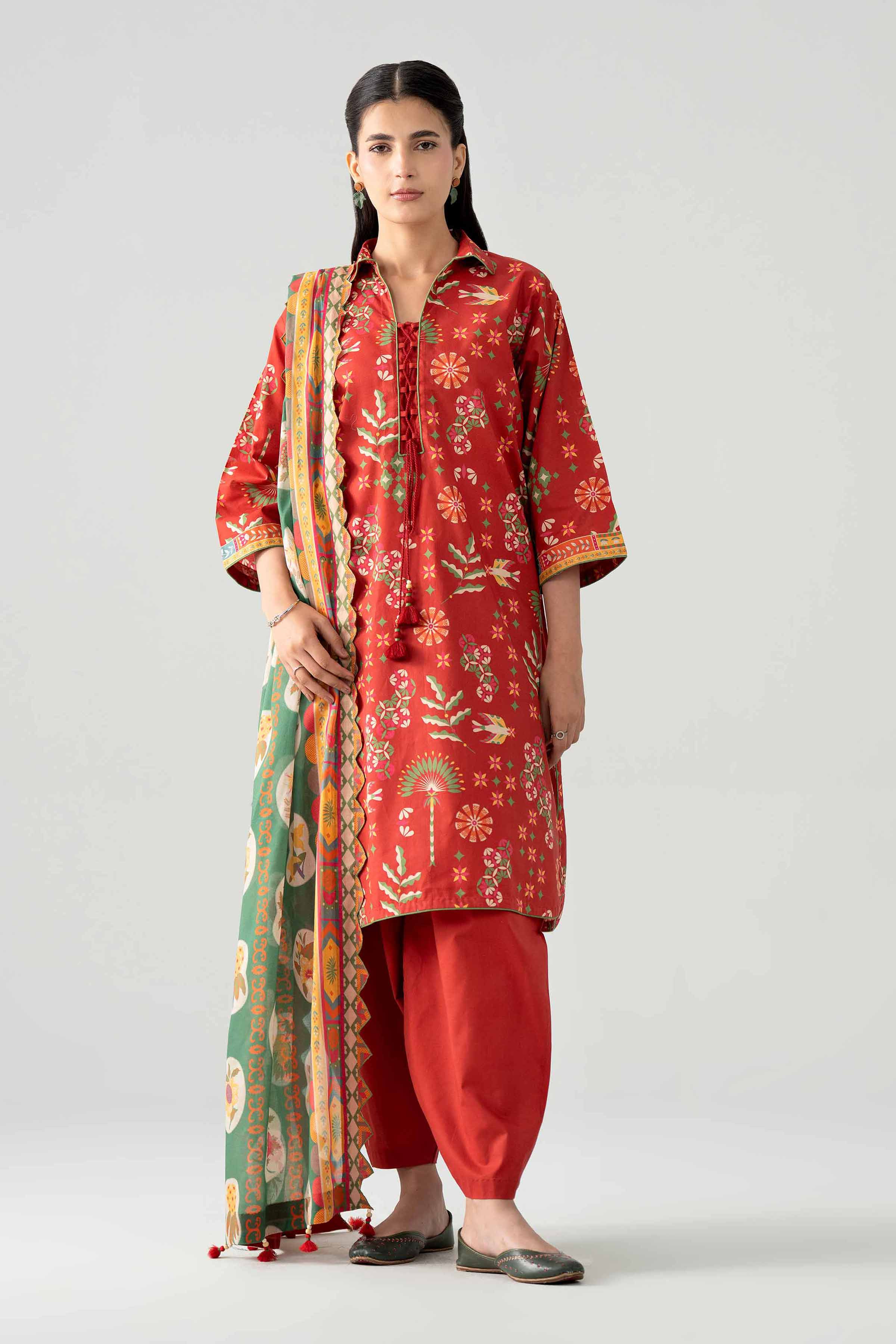 3 Piece - Printed Suit - 42602027 Red Lawn 3PC Printed Nishat Australia