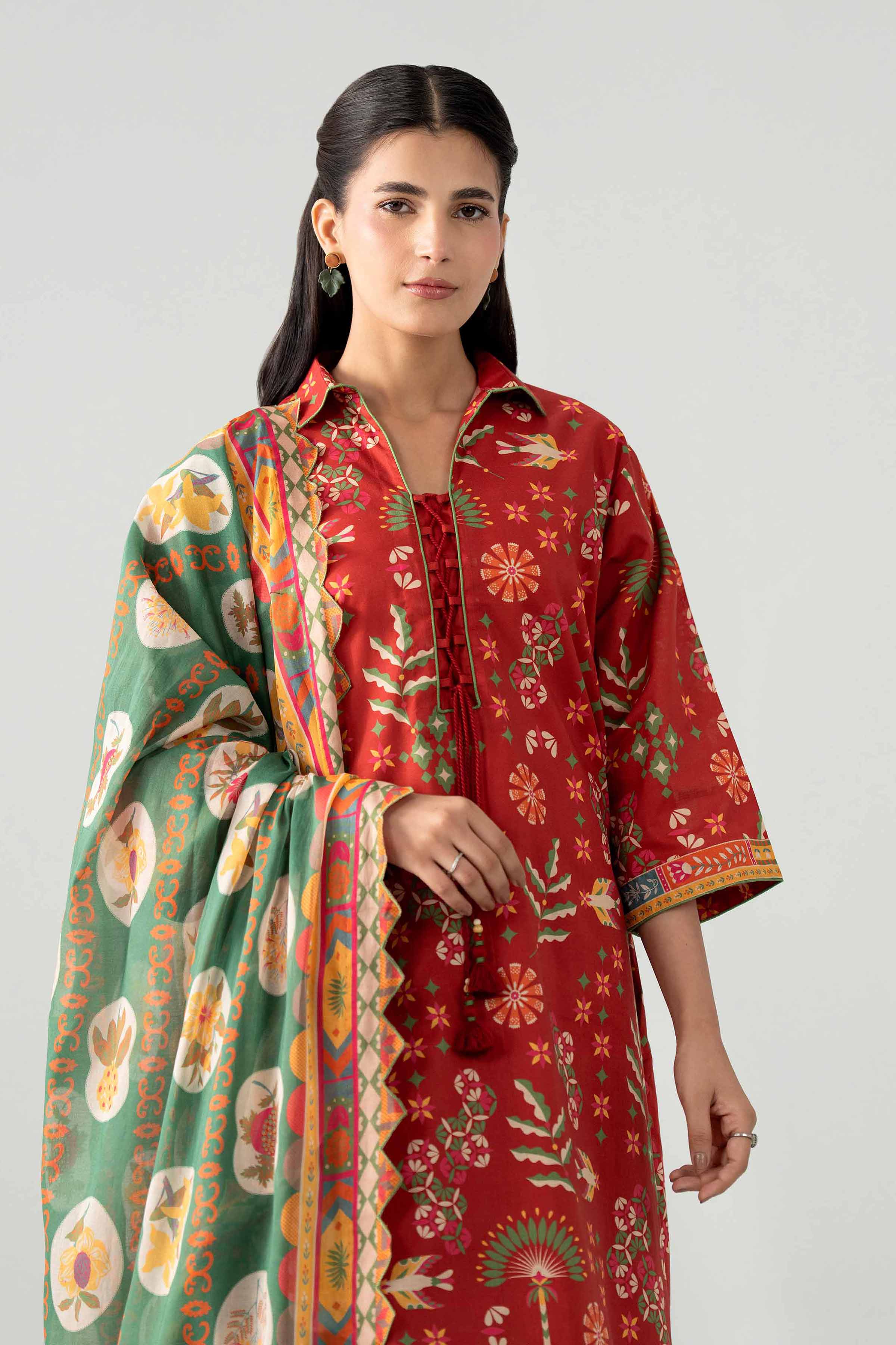 3 Piece - Printed Suit - 42602027 Red Lawn 3PC Printed Nishat Australia