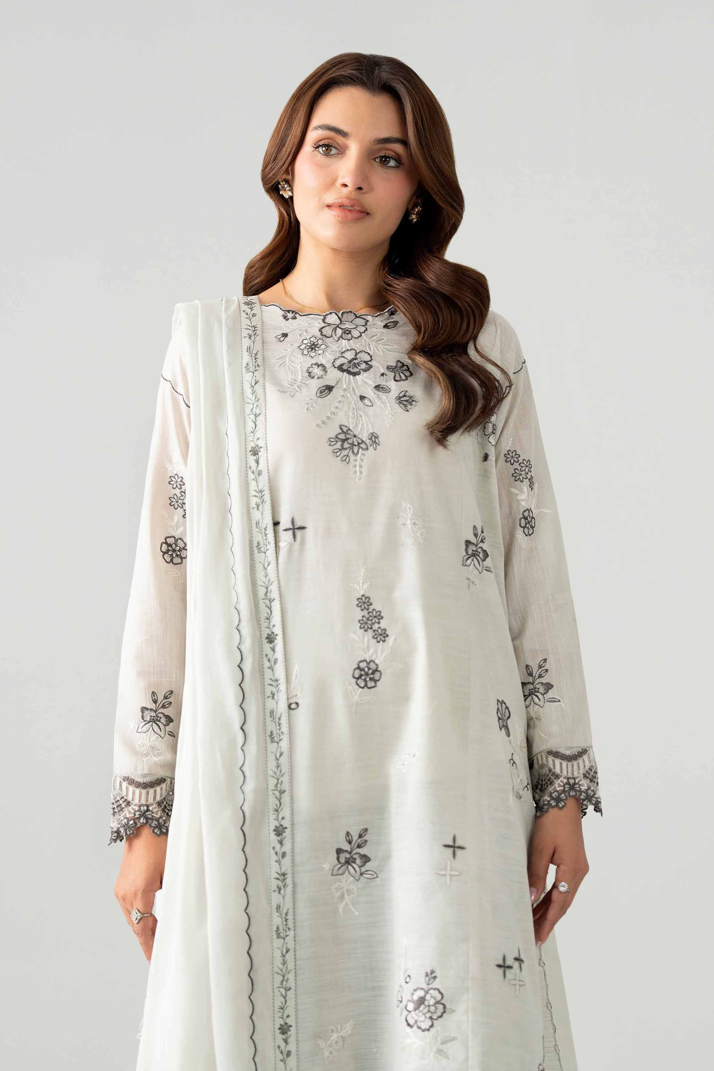 3 Piece - Printed Embroidered Suit - 42602042 White Lawn 3PC Embroidered Nishat Australia