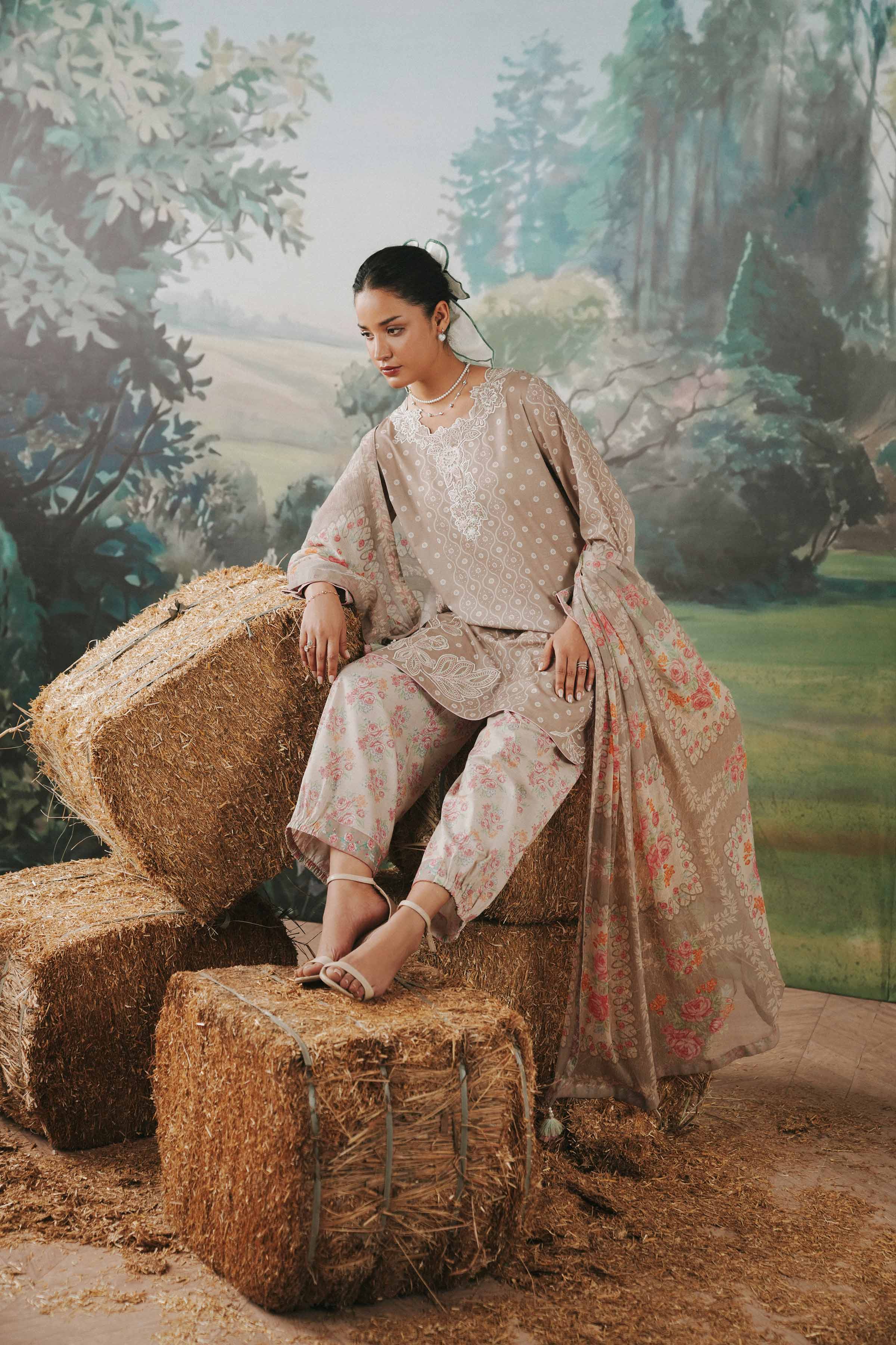 3 Piece - Digital Printed Embroidered Suit - 42602176