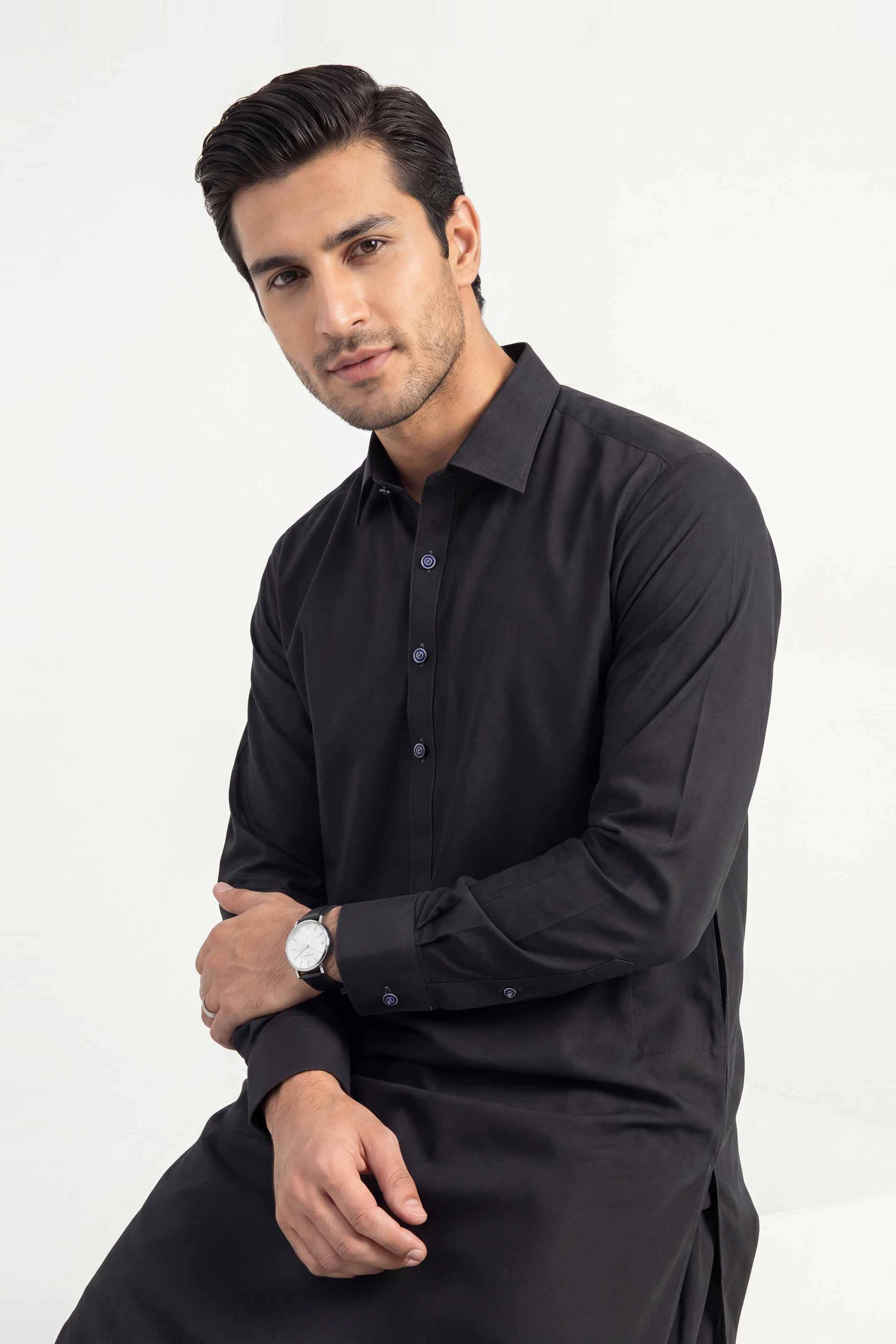 2 Piece - Naqsh Suit - 42608007 Black Latha 2PC Non-Embroidered Nishat Australia
