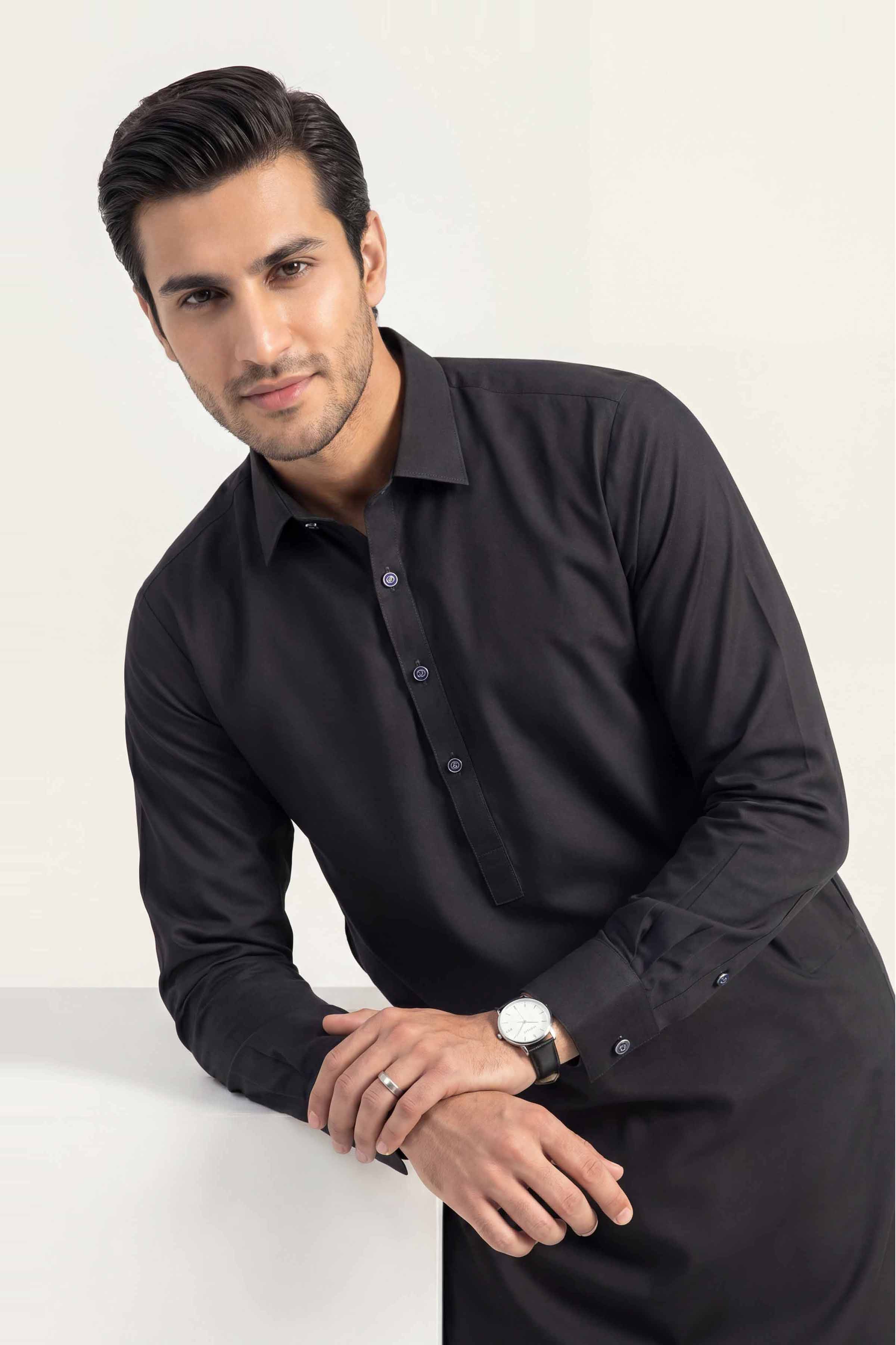 2 Piece - Naqsh Suit - 42608007 Black Latha 2PC Non-Embroidered Nishat Australia