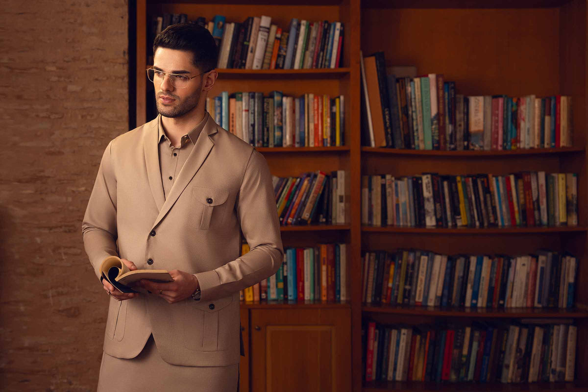 2 Piece - Naqsh Suit - 42608014 Brown Cotton 2PC Non-Embroidered Nishat Australia