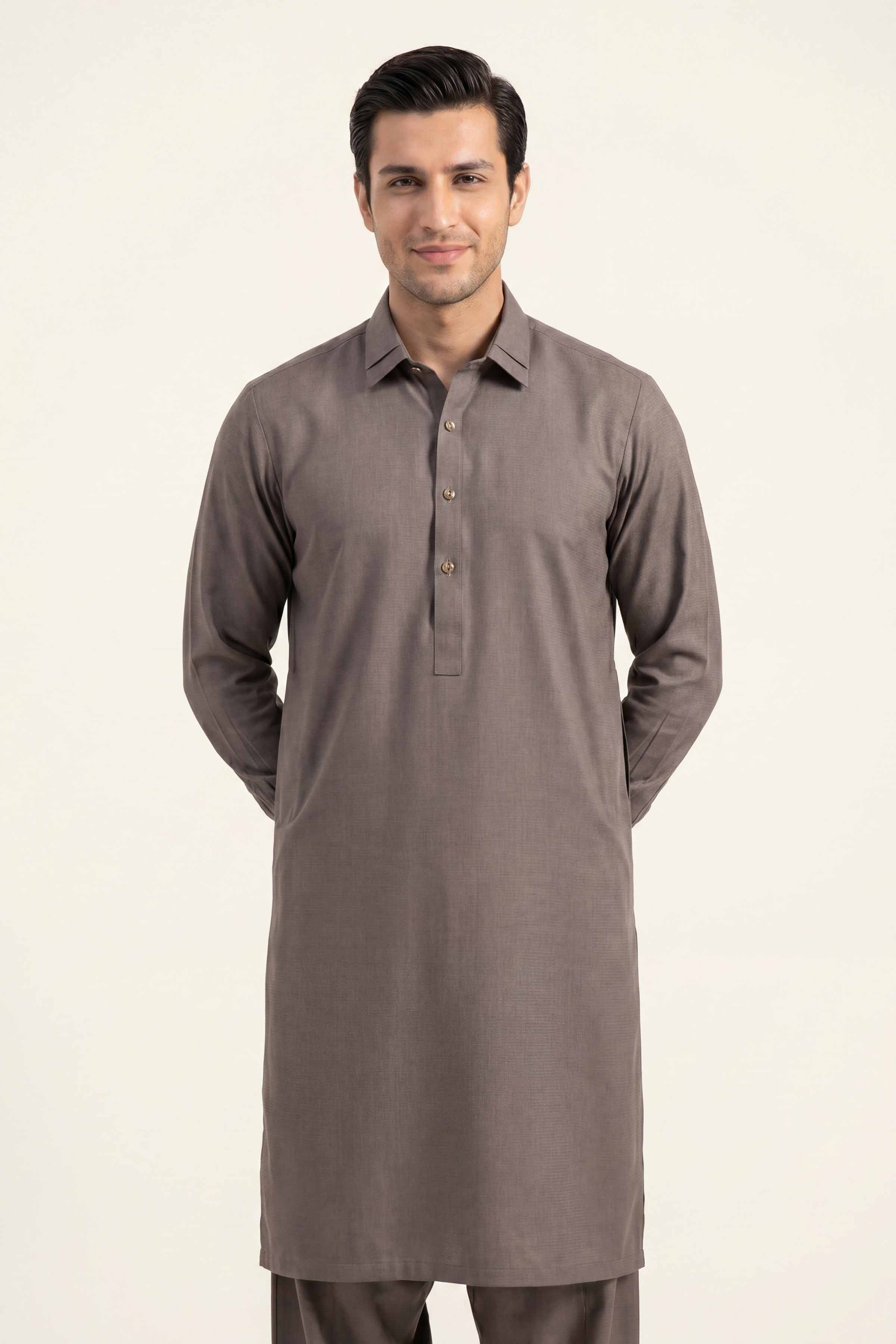 2 Piece - Naqsh Suit - 42608017 Grey Cotton 2PC Non-Embroidered Nishat Australia