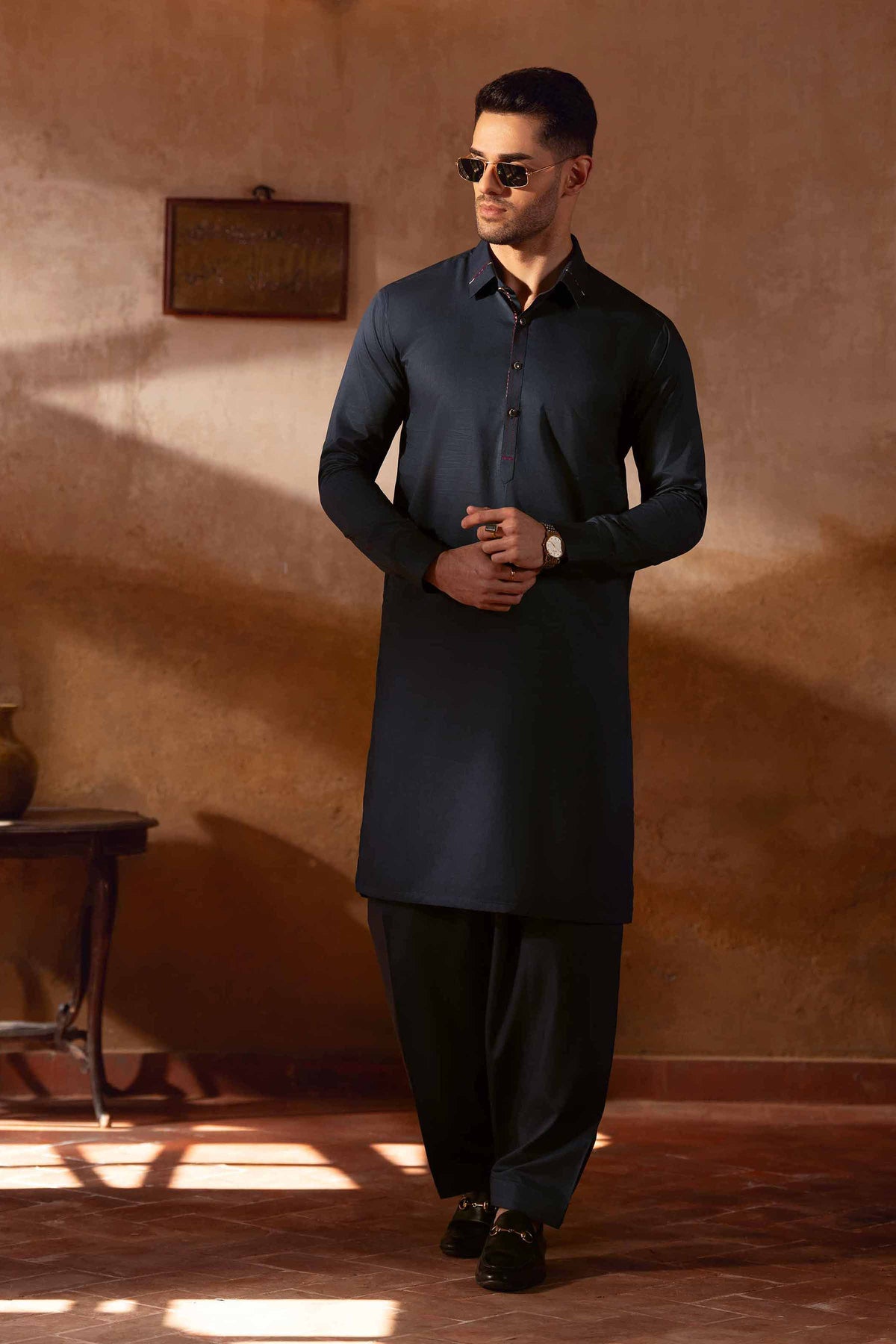2 Piece - Naqsh Suit - 42608021 Navy Cotton 2PC Non-Embroidered Nishat Australia