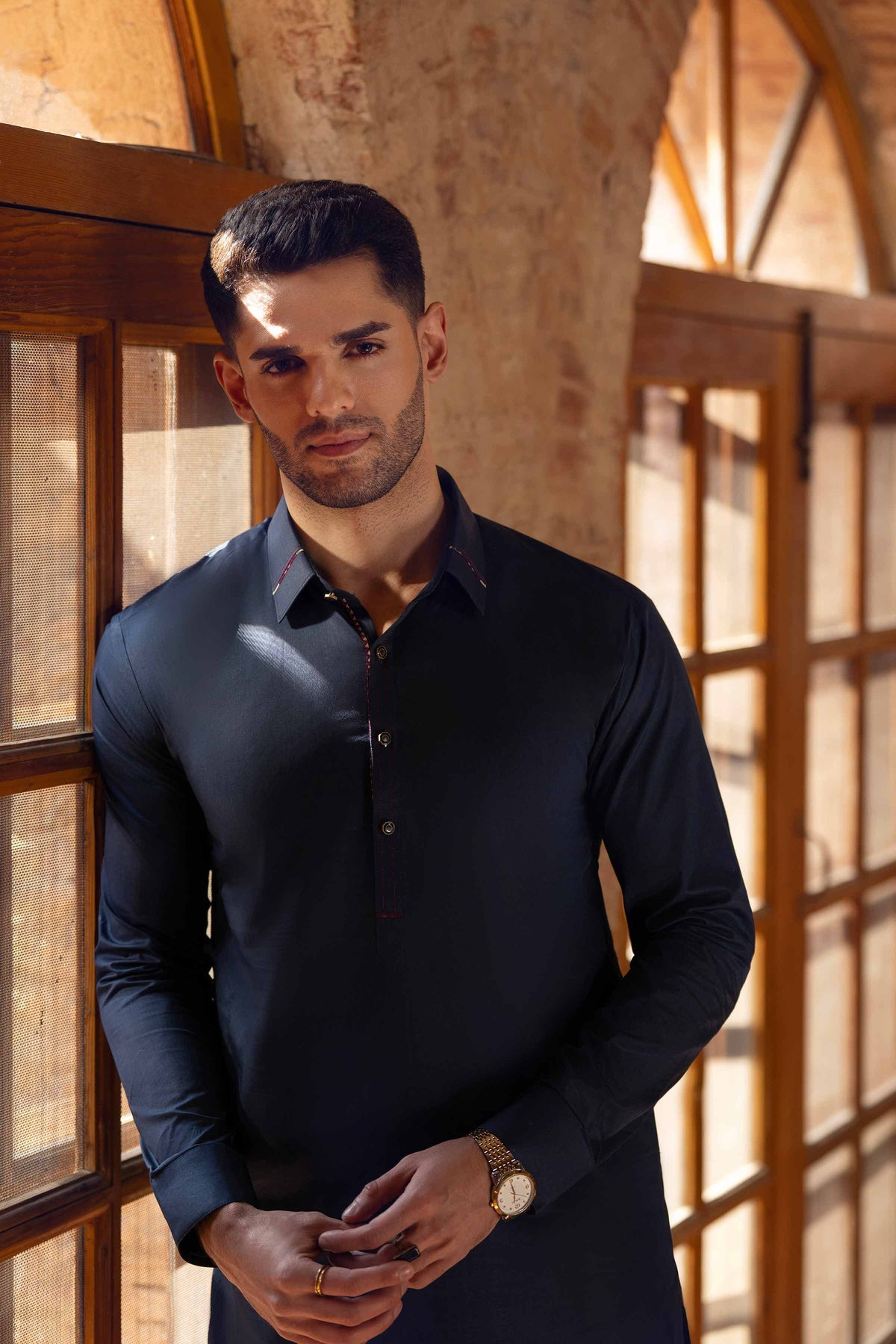 2 Piece - Naqsh Suit - 42608021 Navy Cotton 2PC Non-Embroidered Nishat Australia