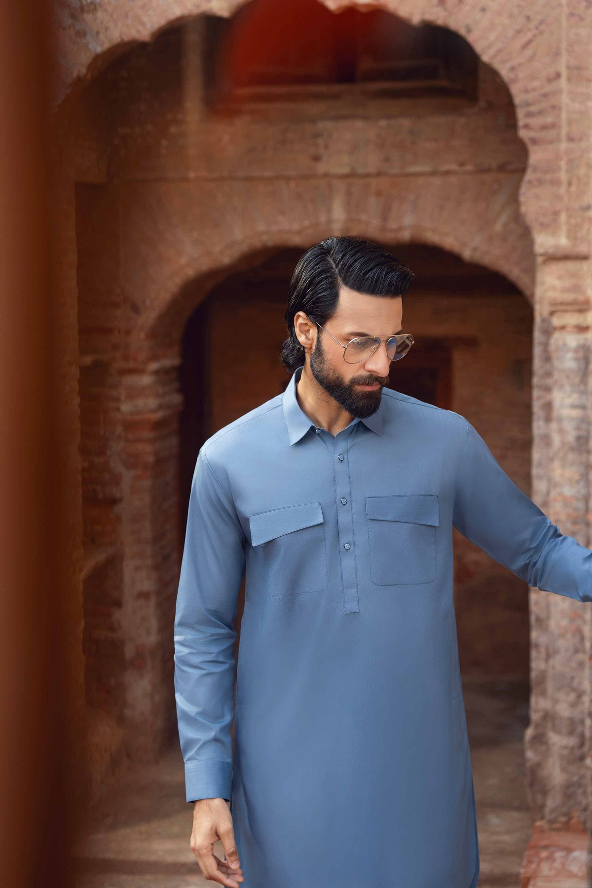 2 Piece - Naqsh Suit - 42608025 Blue Cotton 2PC Non-Embroidered Nishat Australia