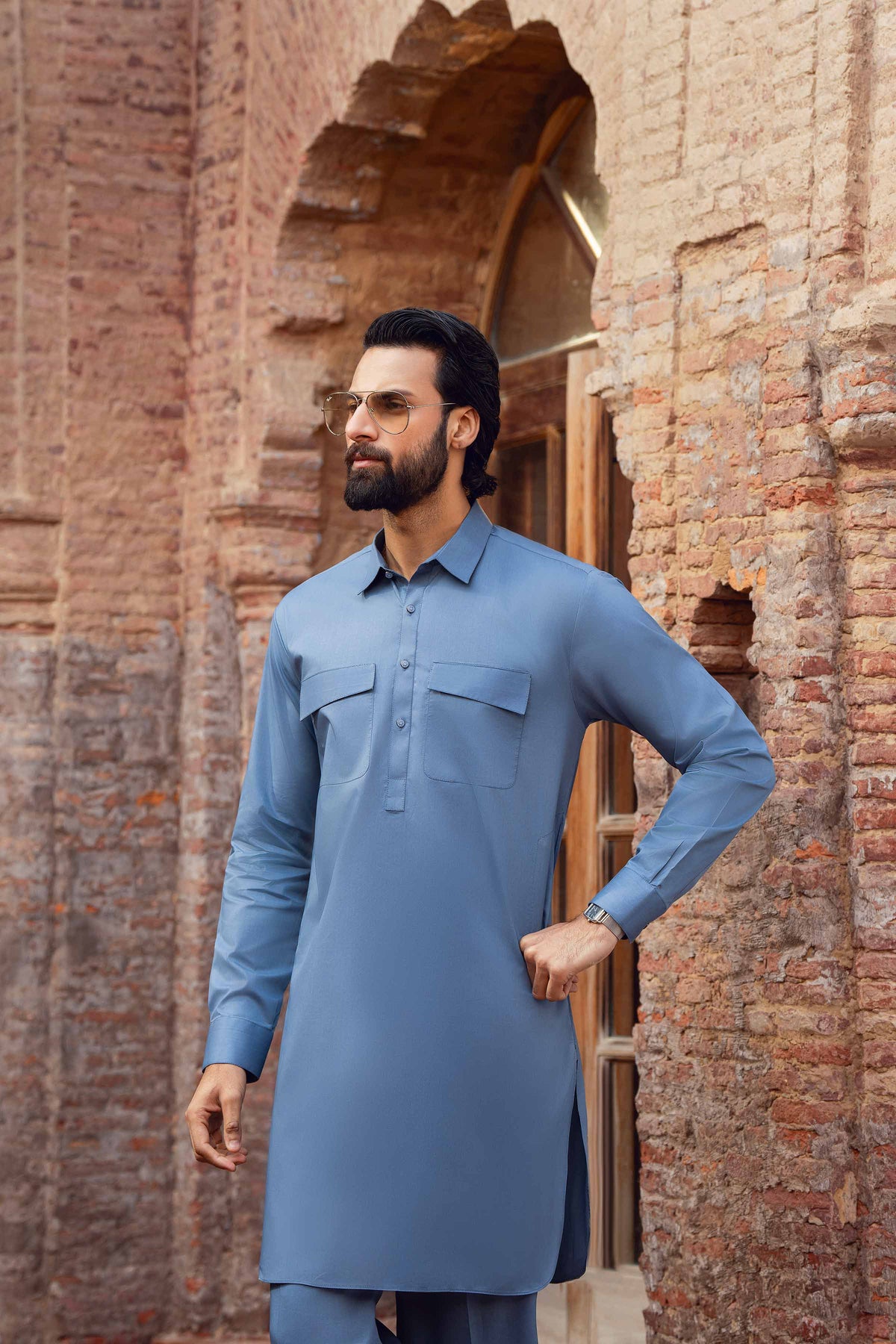 2 Piece - Naqsh Suit - 42608025 Blue Cotton 2PC Non-Embroidered Nishat Australia