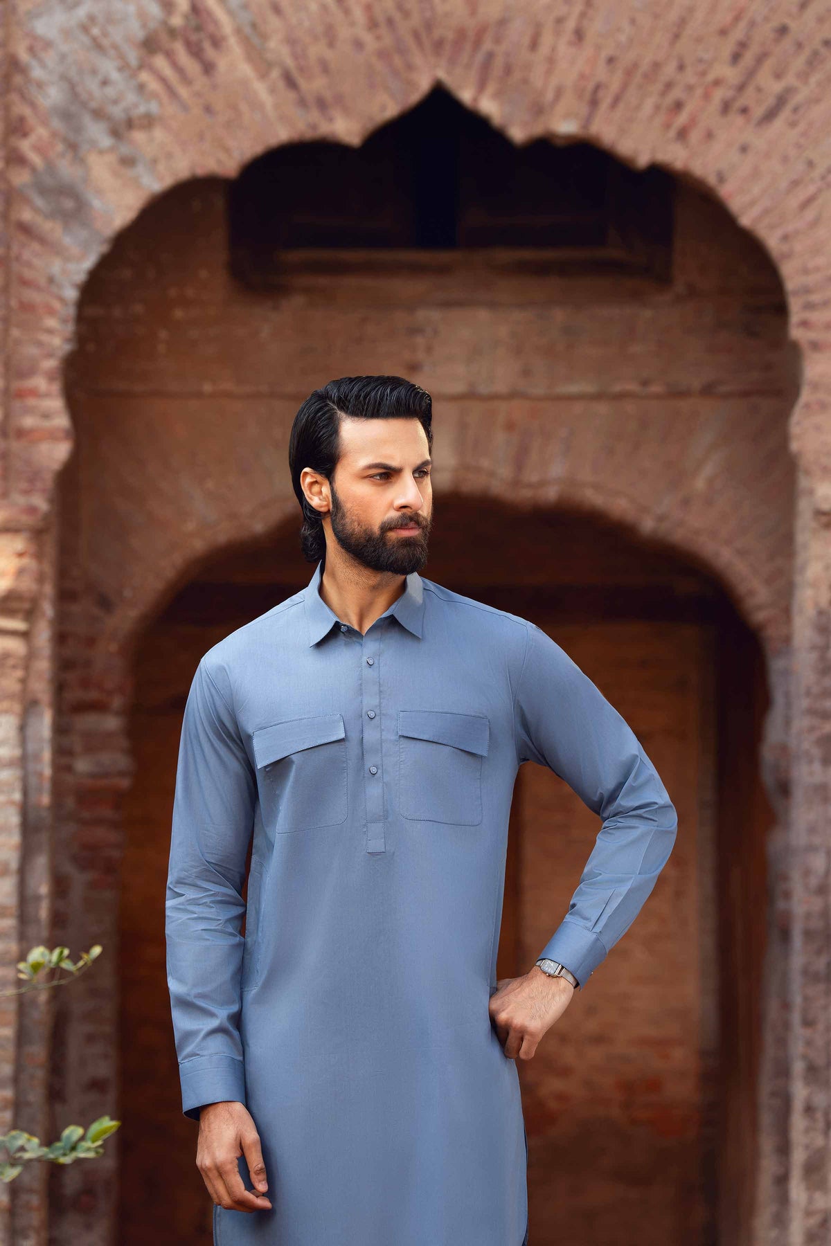 2 Piece - Naqsh Suit - 42608025 Blue Cotton 2PC Non-Embroidered Nishat Australia