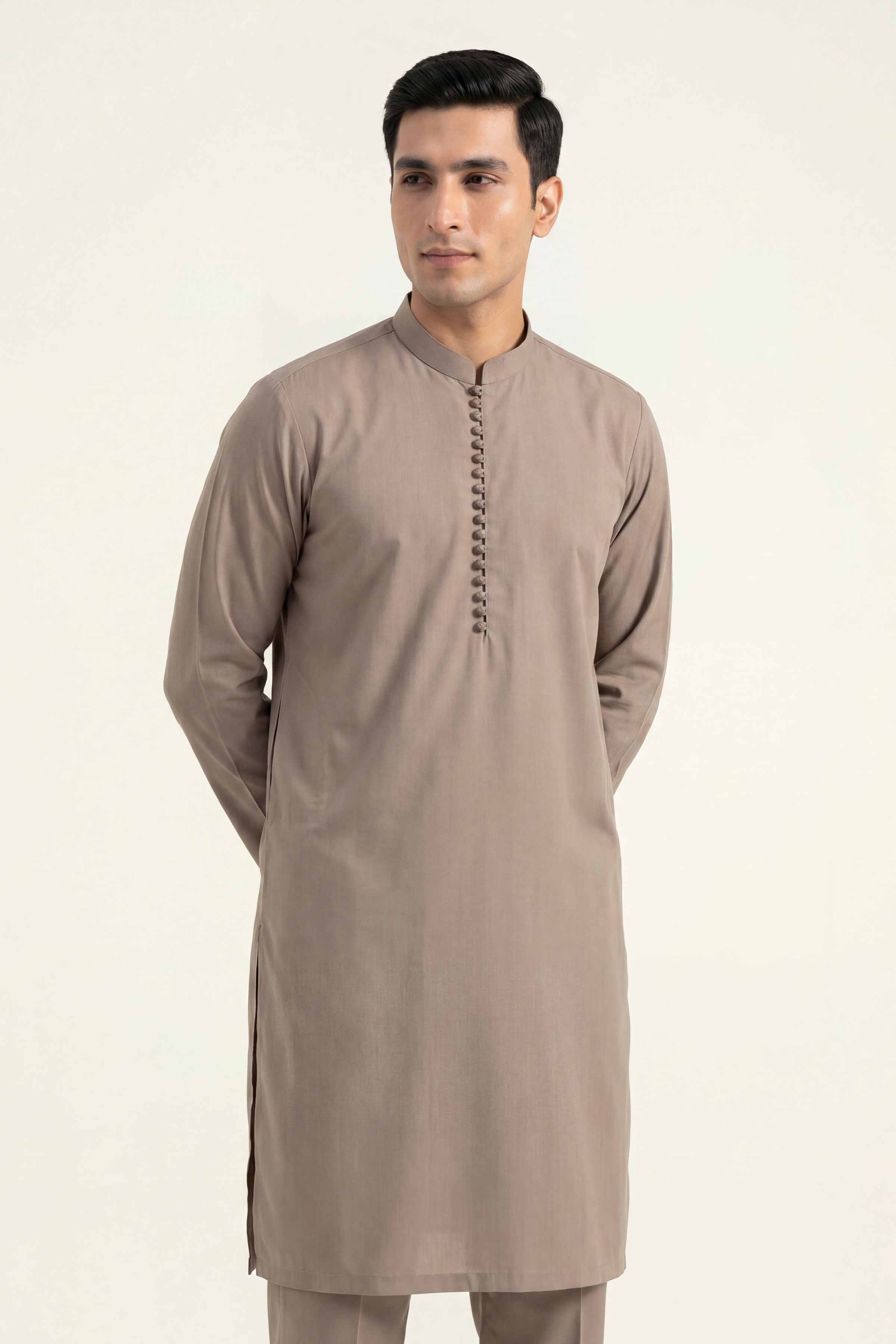 2 Piece - Naqsh Suit - 42608028 Brown Cotton 2PC Non-Embroidered Nishat Australia