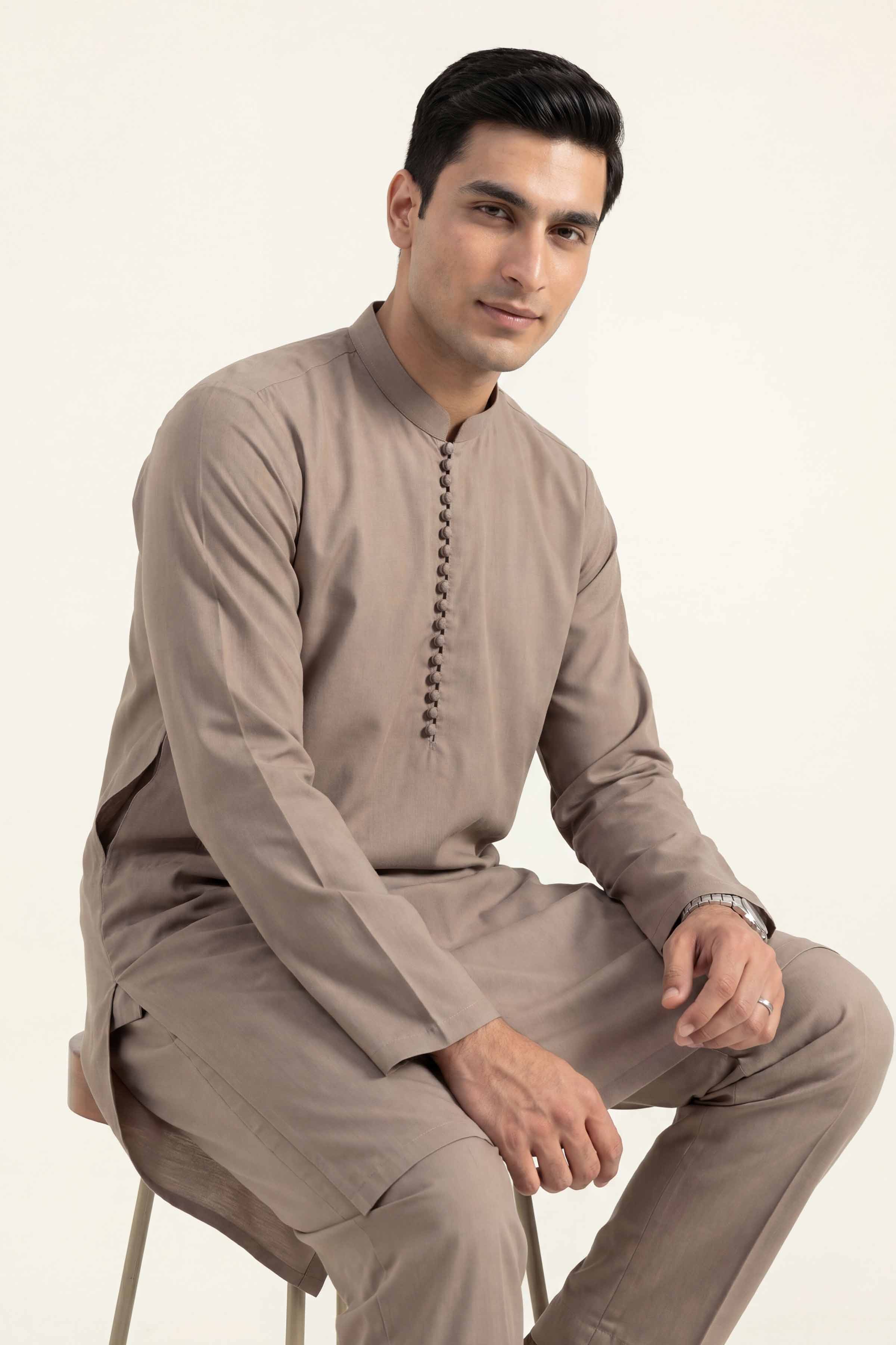 2 Piece - Naqsh Suit - 42608028 Brown Cotton 2PC Non-Embroidered Nishat Australia