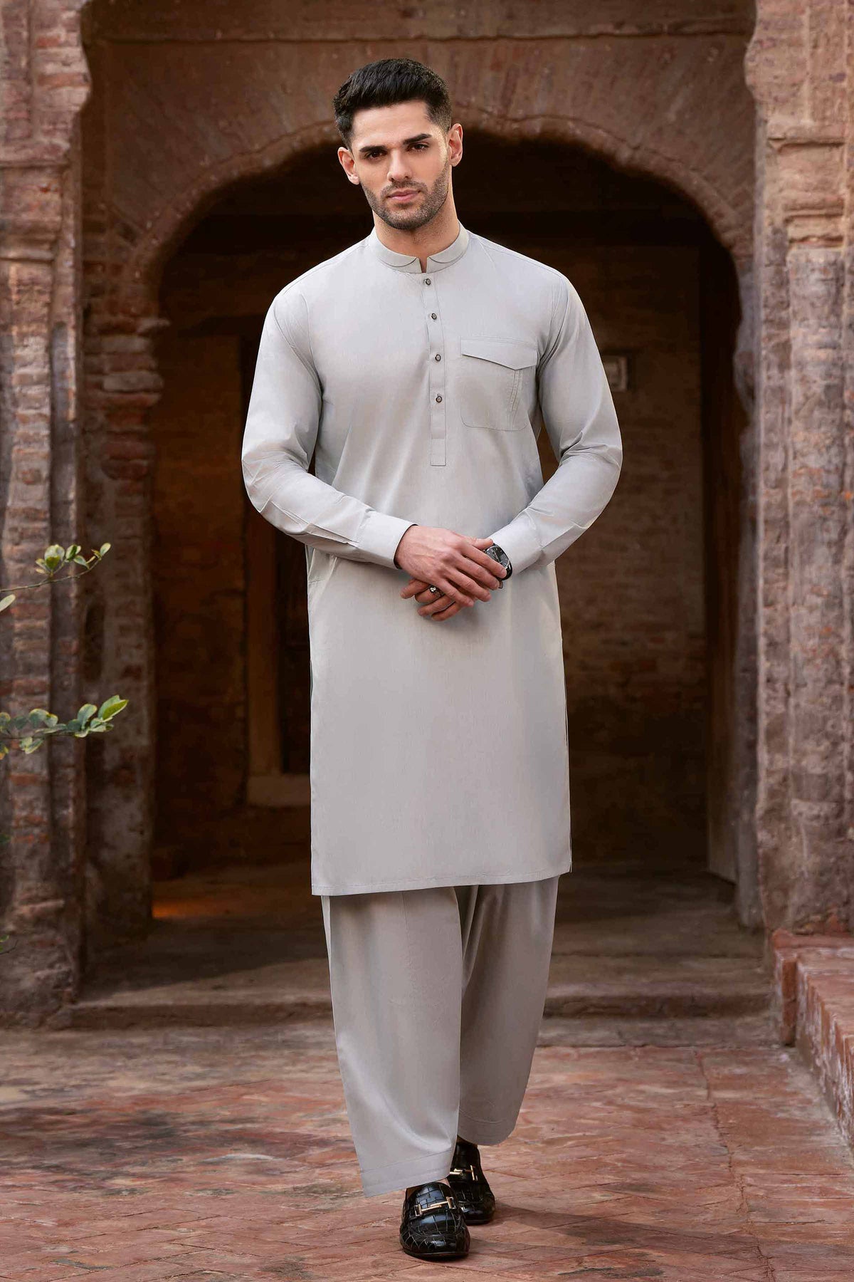 2 Piece - Naqsh Suit - 42608041 Grey Latha 2PC Non-Embroidered Nishat Australia