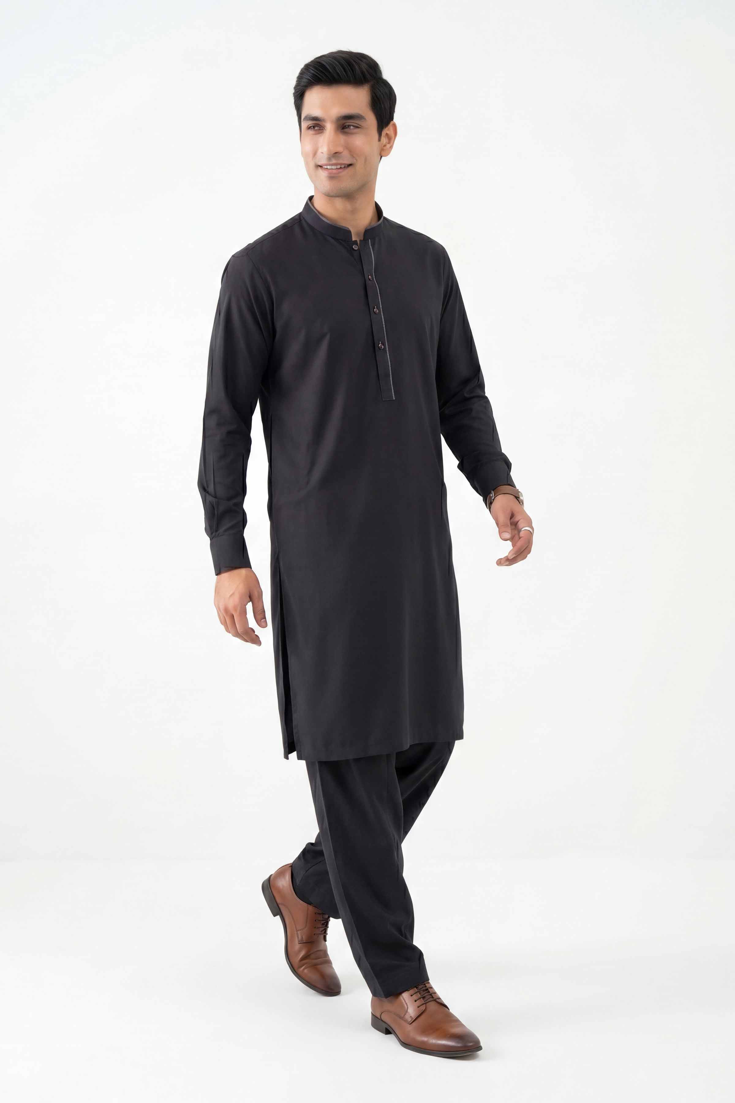 2 Piece - Naqsh Suit - 42608045 Black Latha 2PC Non-Embroidered Nishat Australia