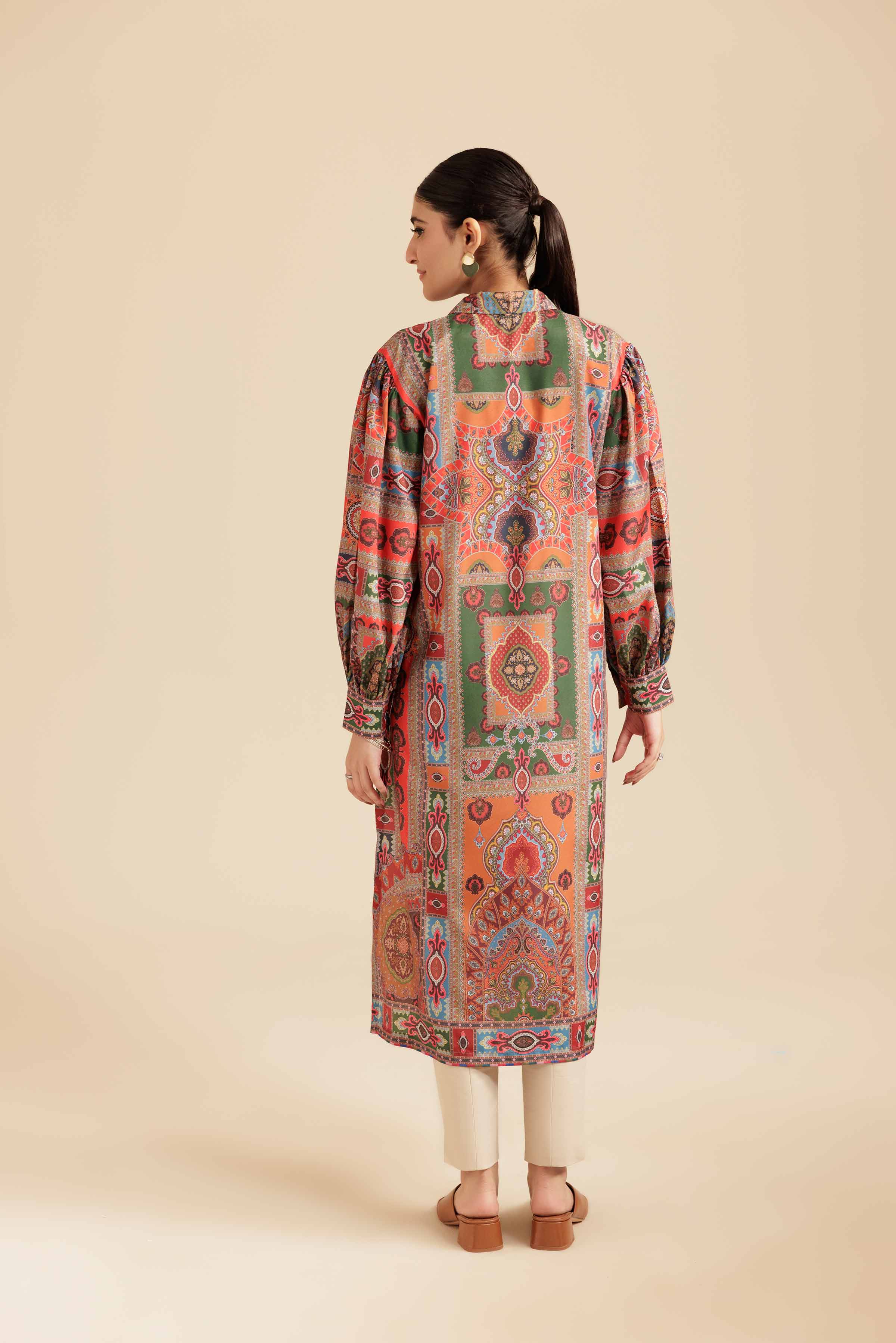 Printed Tunic - AS25-103 Multi Silk 1PC Solids