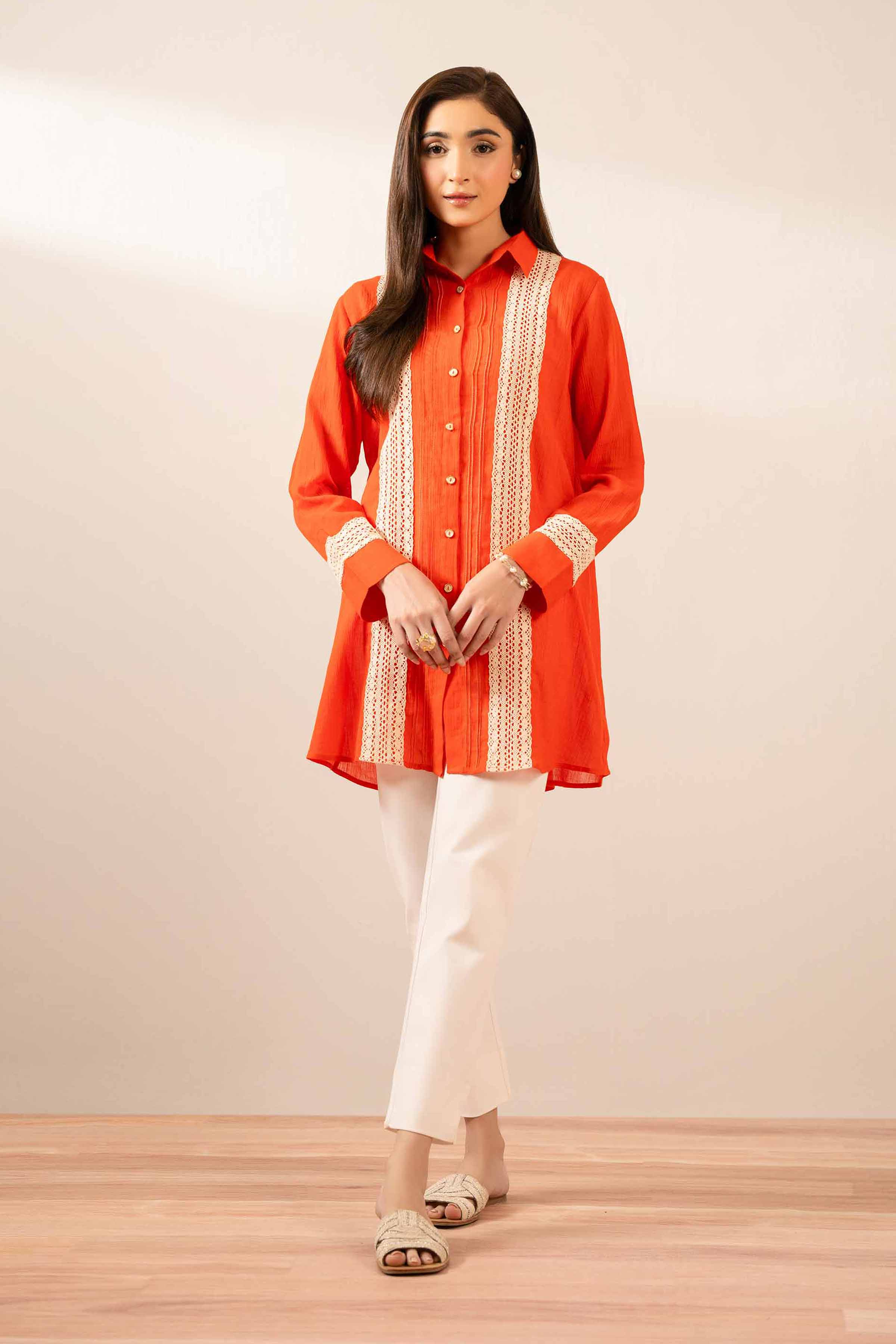 Basic Tunic - AS25-106 READY TO WEAR Orange Cotton 1 Piece Solids