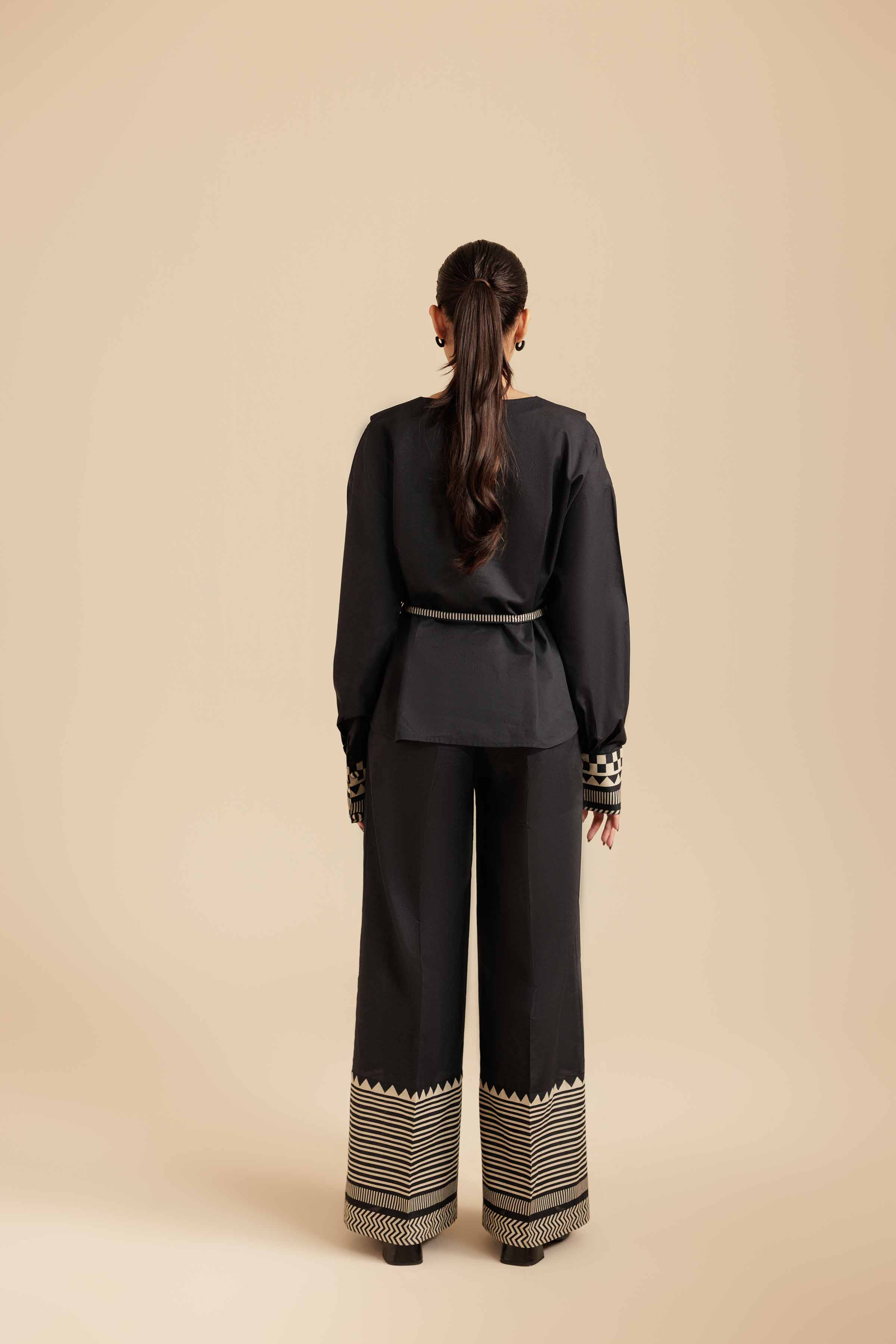 2 Piece - Printed Suit - AS25-121 Ready To Wear Black Cambric 2PC Printed