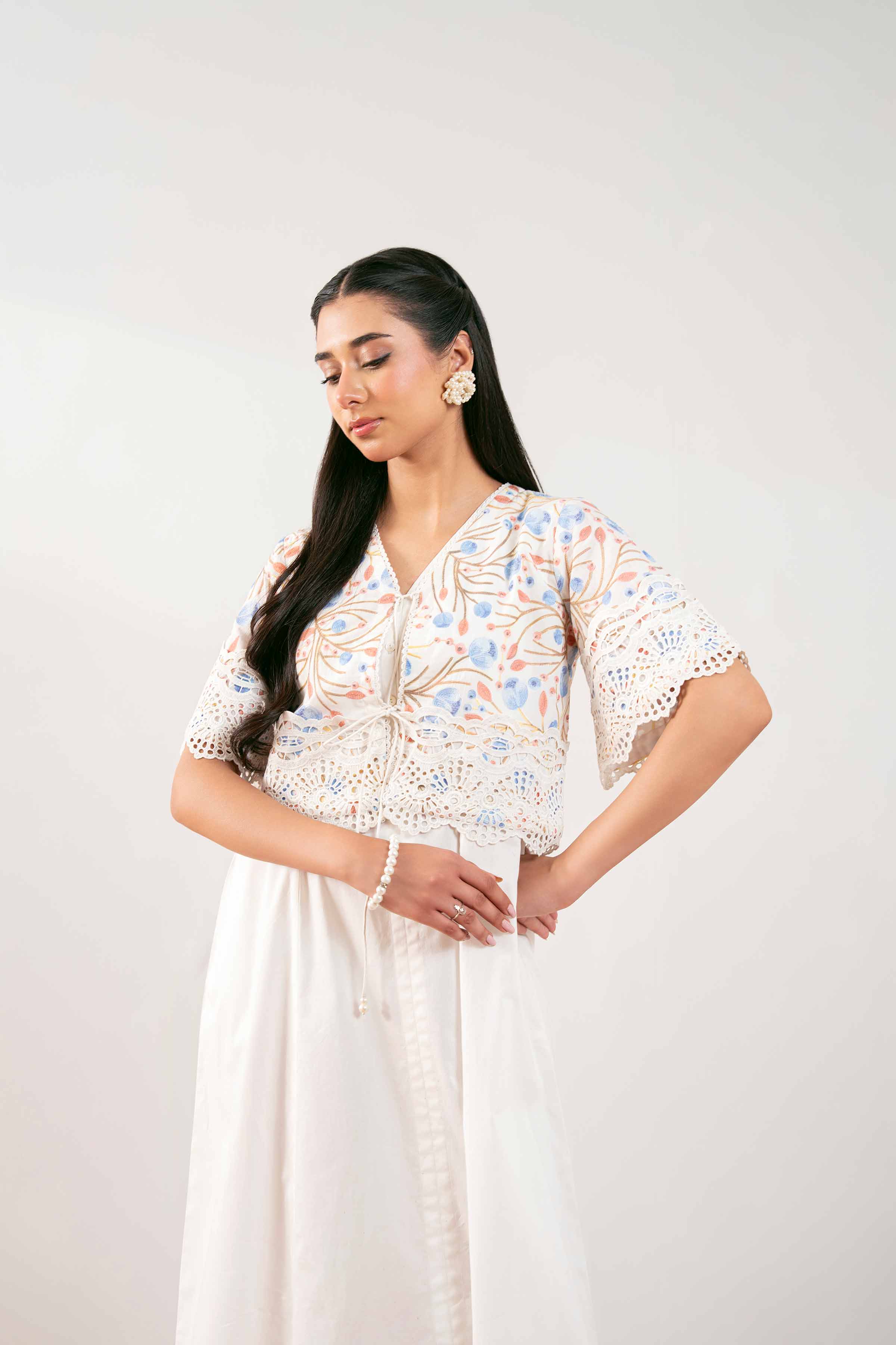 2 Piece - Basic Dress - AS25-72 READY TO WEAR White Cambric 2PC Solids