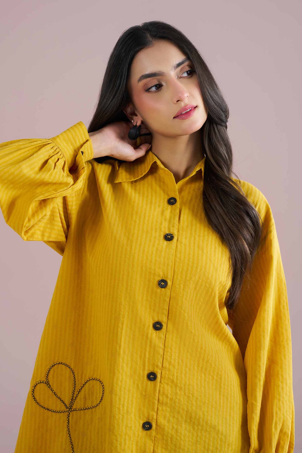 Solid Tunic - AS26-101 Yellow Dobby 1PC Solids Nishat Australia