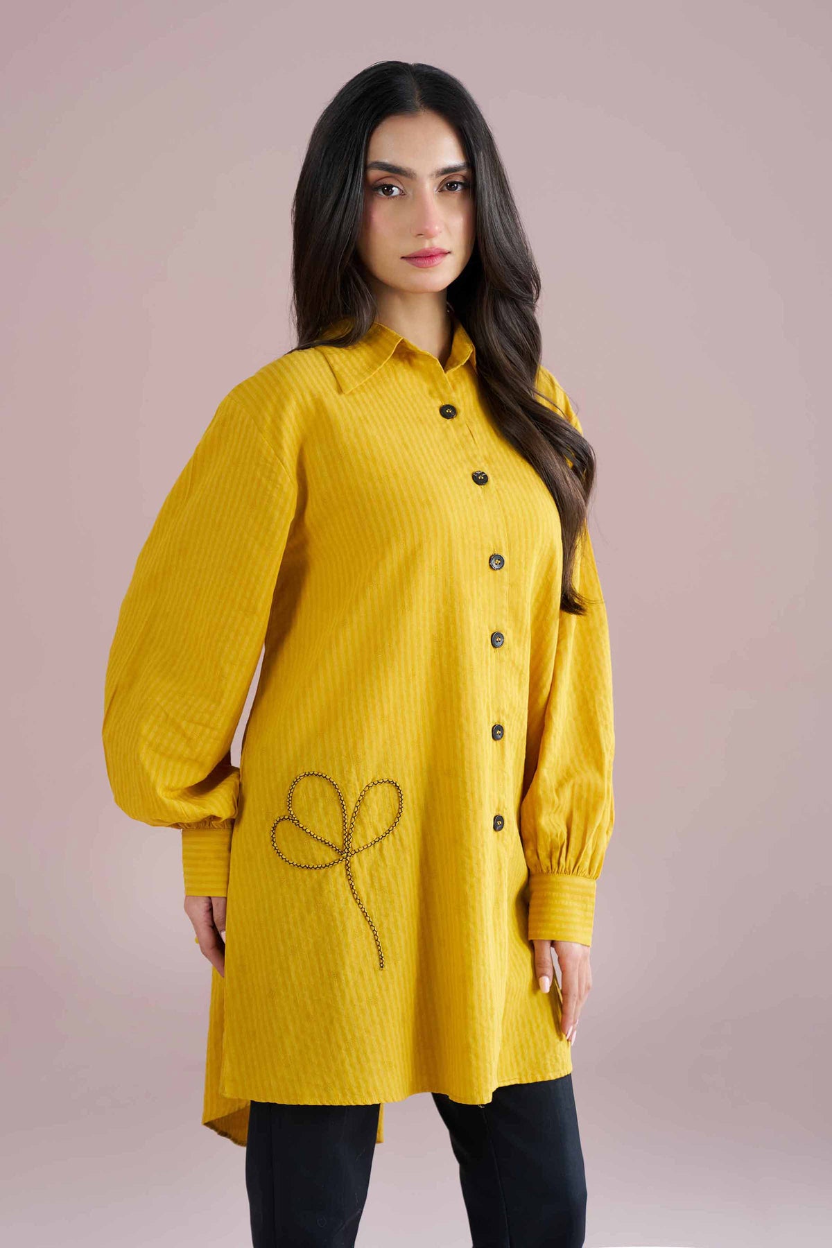 Solid Tunic - AS26-101 Yellow Dobby 1PC Solids Nishat Australia