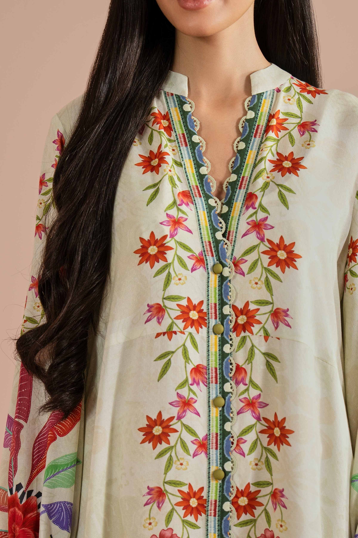 Printed Dress - AS26-15 Green Dobby 1PC Printed Nishat Australia