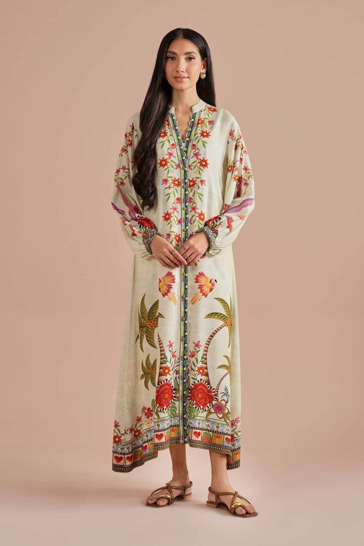Printed Dress - AS26-15 Green Dobby 1PC Printed Nishat Australia