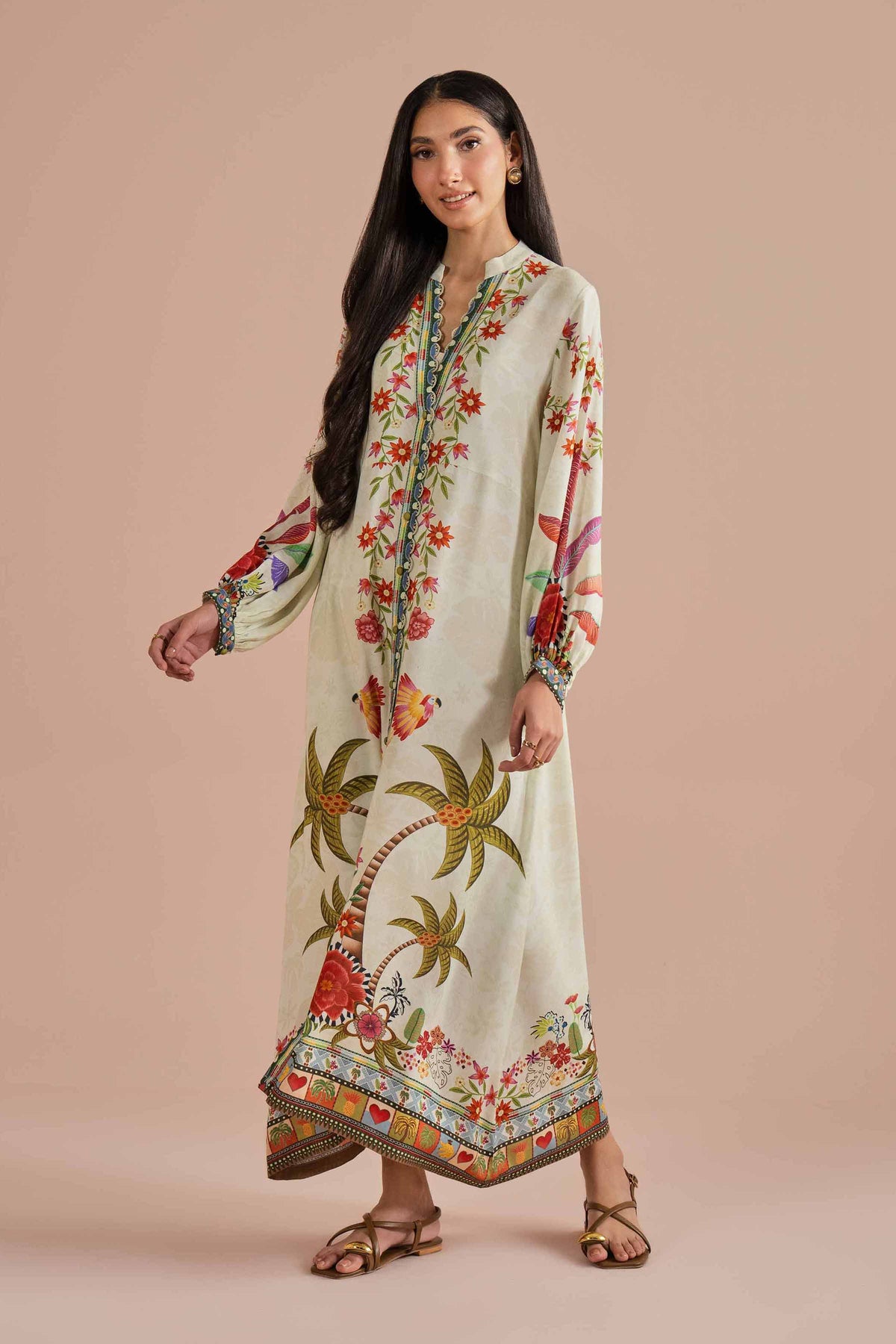 Printed Dress - AS26-15 Green Dobby 1PC Printed Nishat Australia
