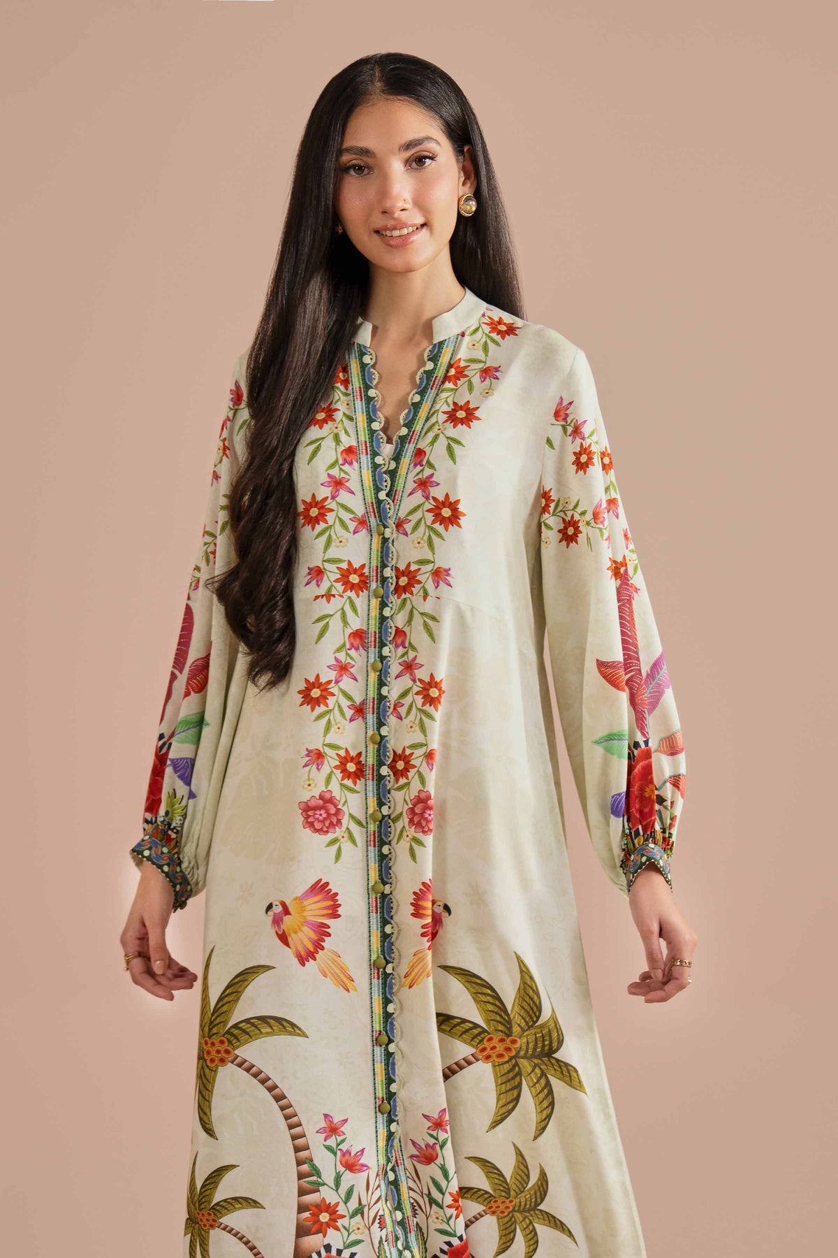 Printed Dress - AS26-15 Green Dobby 1PC Printed Nishat Australia
