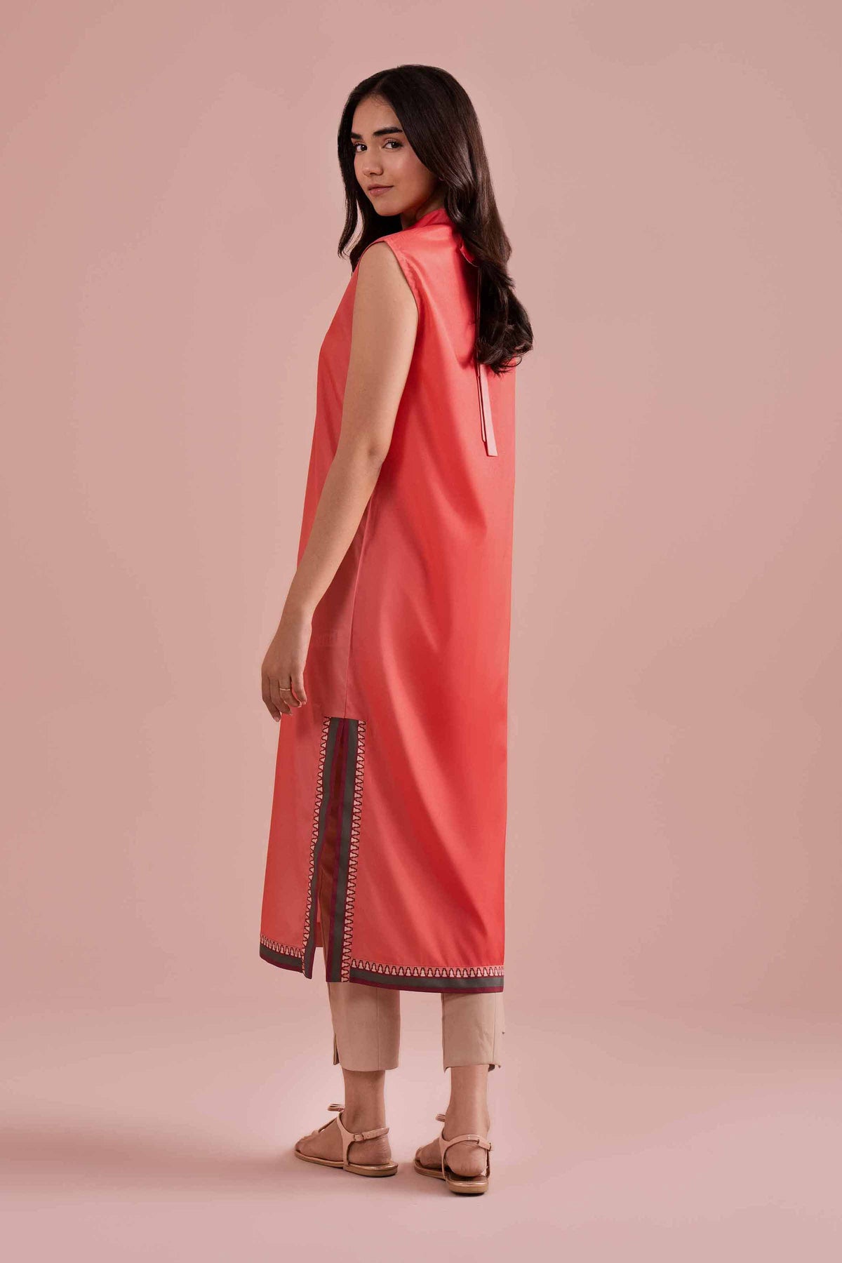 Printed Shirt - AS26-16 Red Silk 1PC Printed Nishat Australia