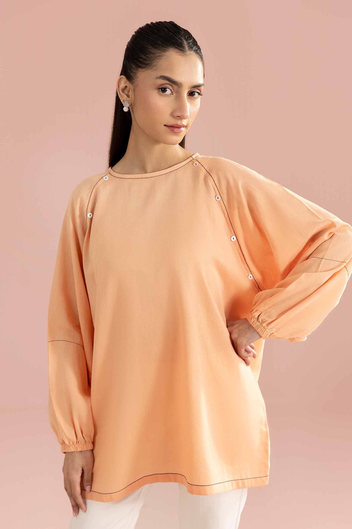 Solid Tunic - AS26-68 Orange Cambric 1PC Solids Nishat Australia
