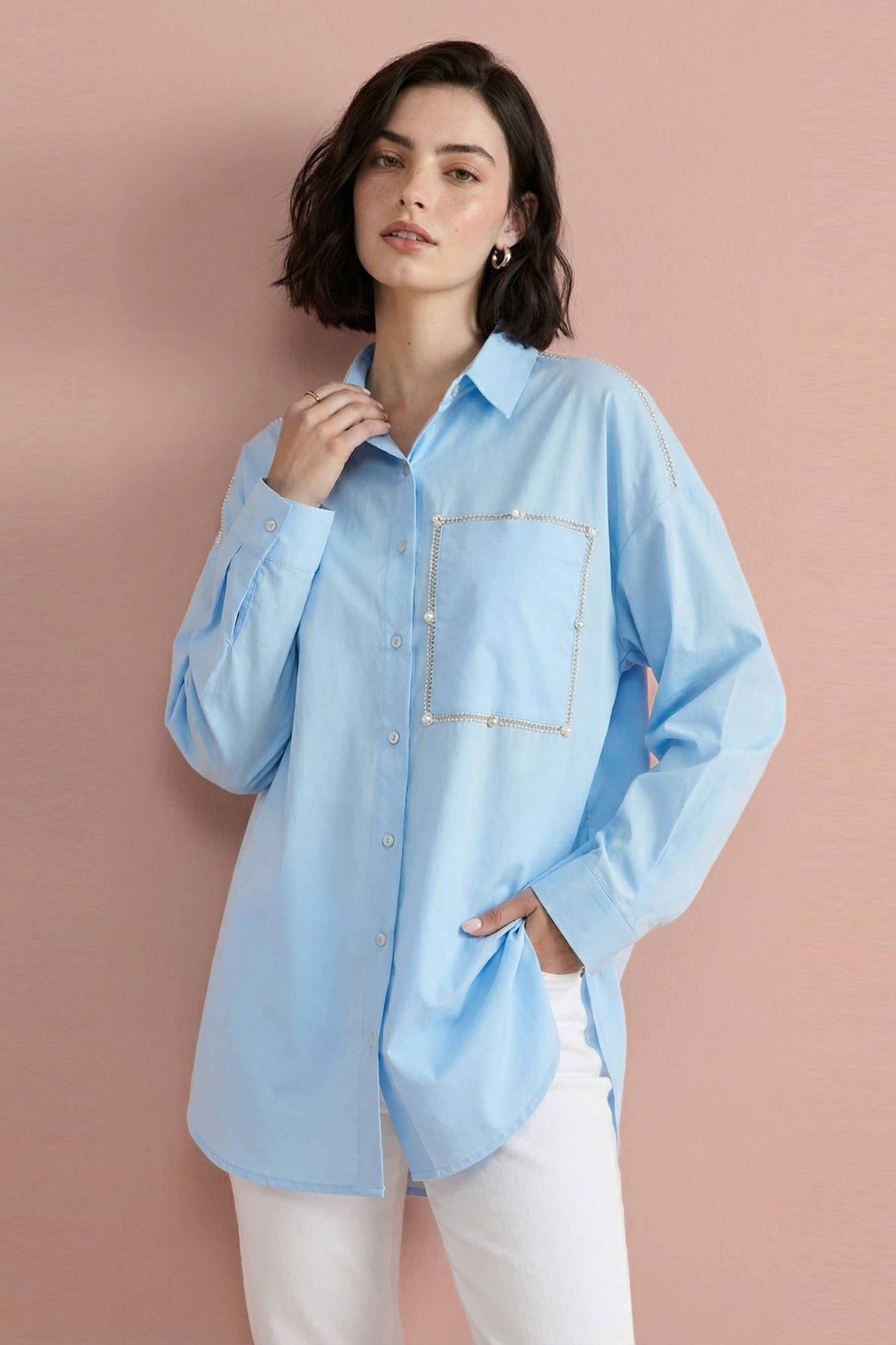 Solid Tunic - AS26-72 Blue Tagua 1PC Solids Nishat Australia