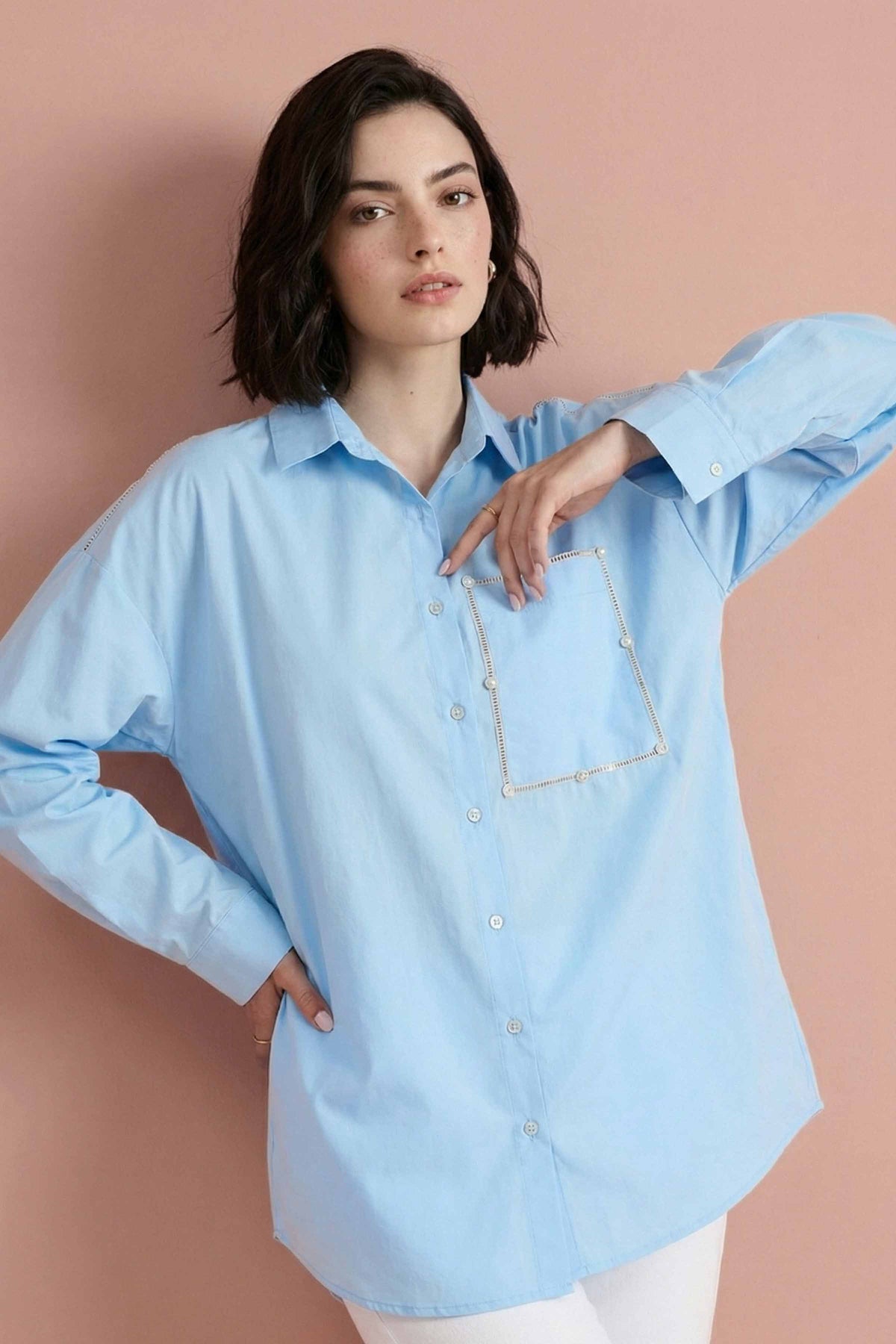 Solid Tunic - AS26-72 Blue Tagua 1PC Solids Nishat Australia