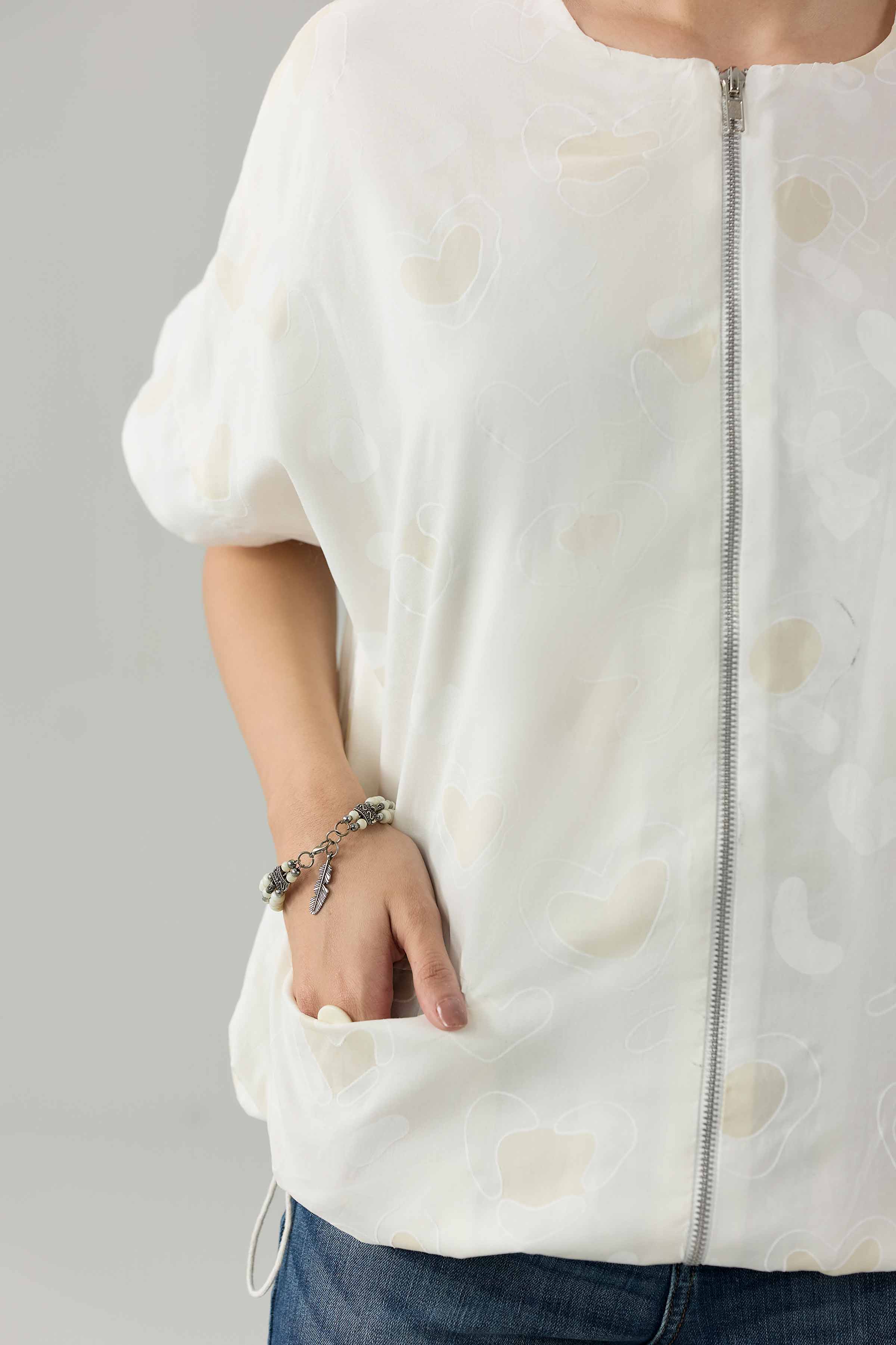 Printed Tunic - AS26-78 White Cambric 1PC Printed Nishat Australia