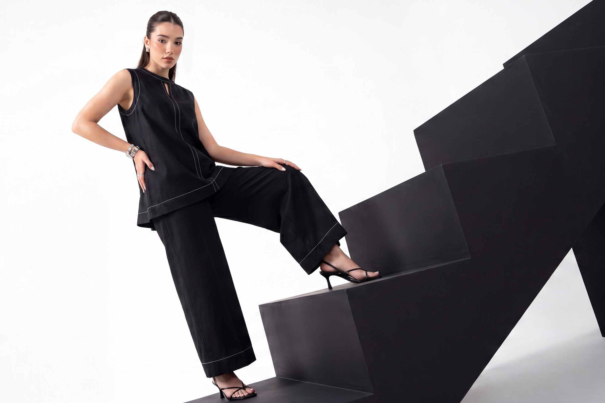 2 Piece - Solid Suit - AS26-79 Black Cambric 2PC Solids Nishat Australia