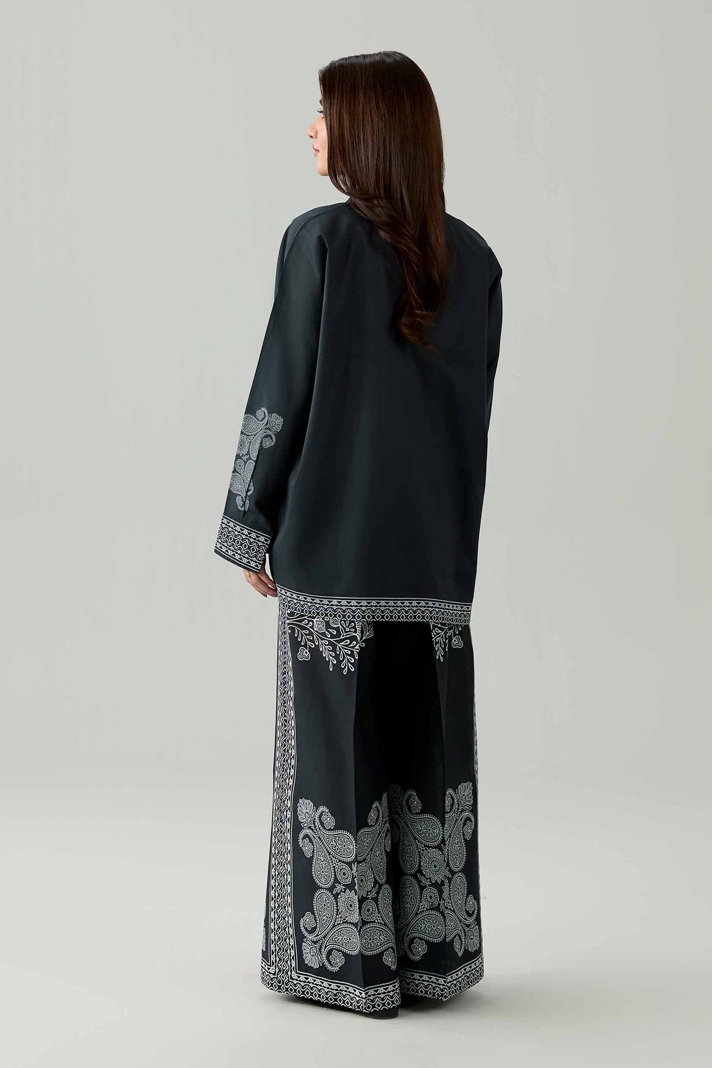 2 Piece - Printed Suit - AS26-80 Black Cambric 2PC Printed Nishat Australia