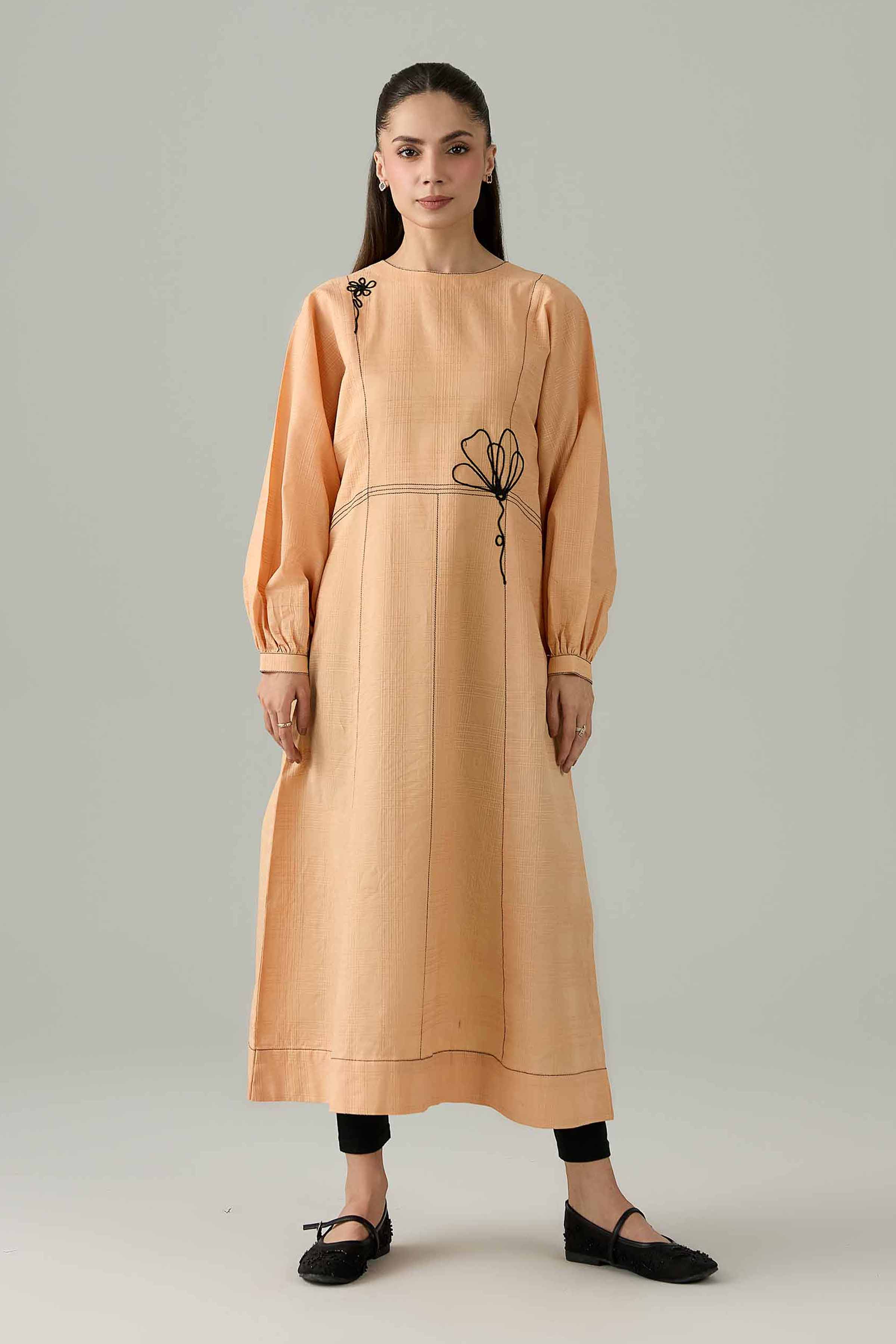 Embroidered Dress - AS26-86 Orange Leno Kara 1PC Embroidered Nishat Australia