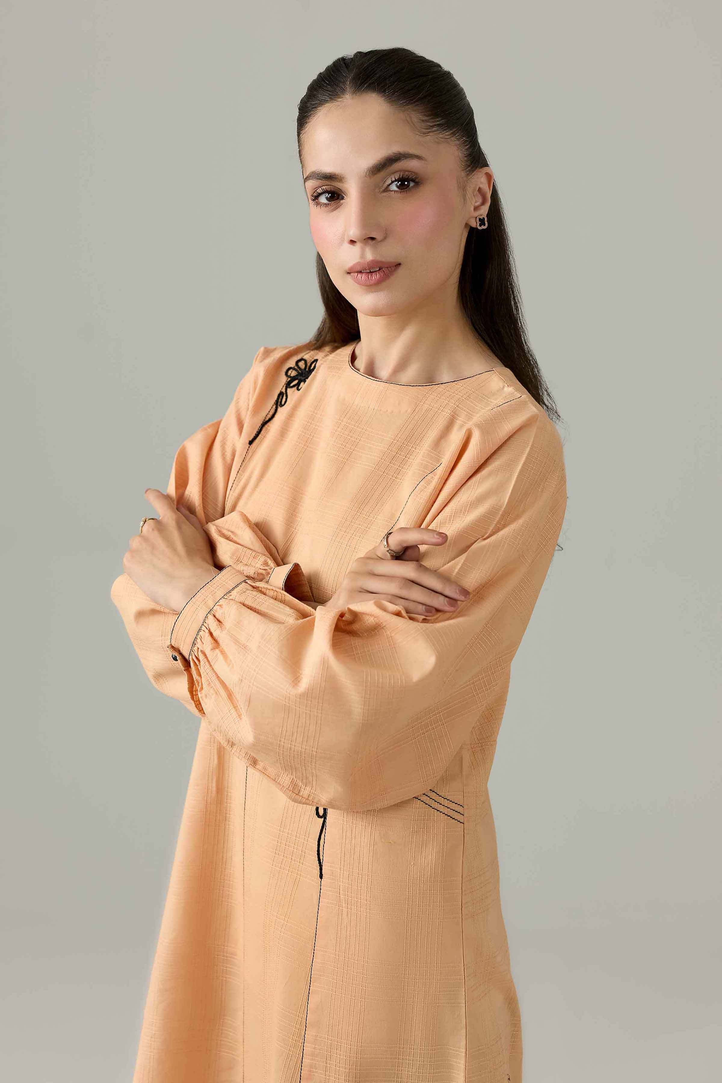 Embroidered Dress - AS26-86 Orange Leno Kara 1PC Embroidered Nishat Australia