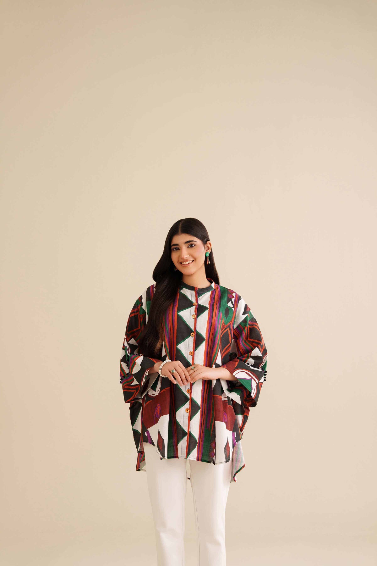 Printed Tunic - AW25-03 Black Khaddar 1PC Printed Nishat Australia