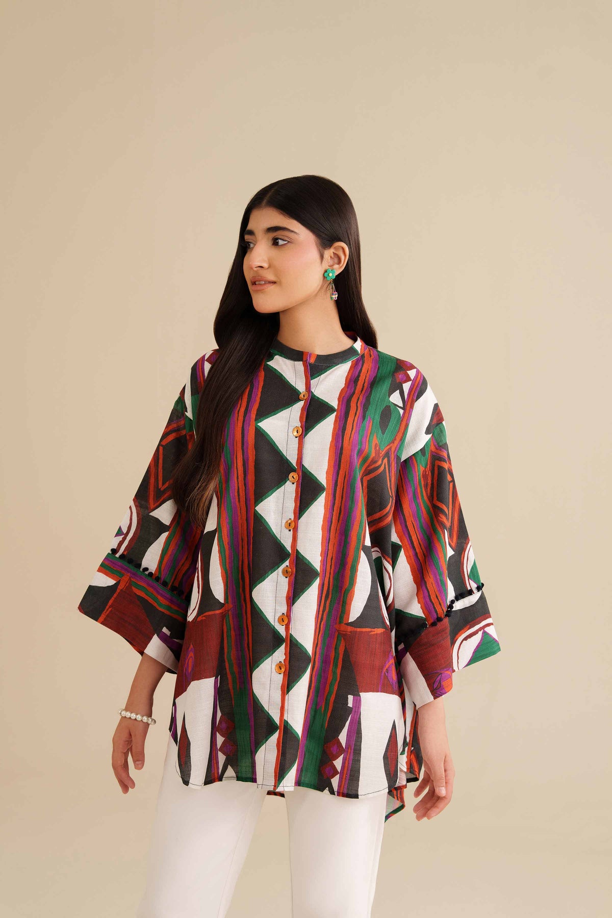 Printed Tunic - AW25-03 Black Khaddar 1PC Printed Nishat Australia