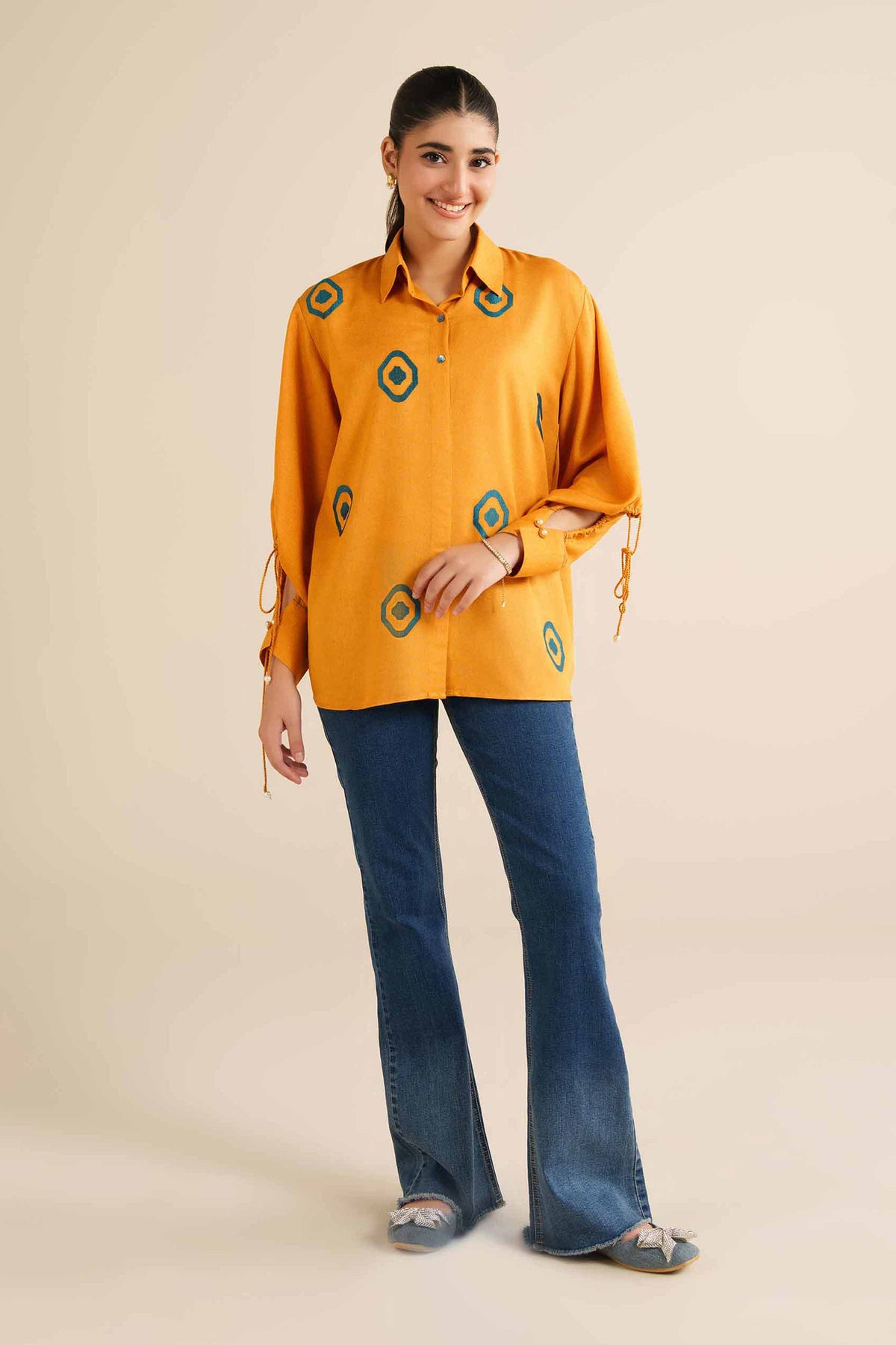 Embroidered Tunic - AW25-06 Yellow Karandi 1PC Embroidered Nishat Australia