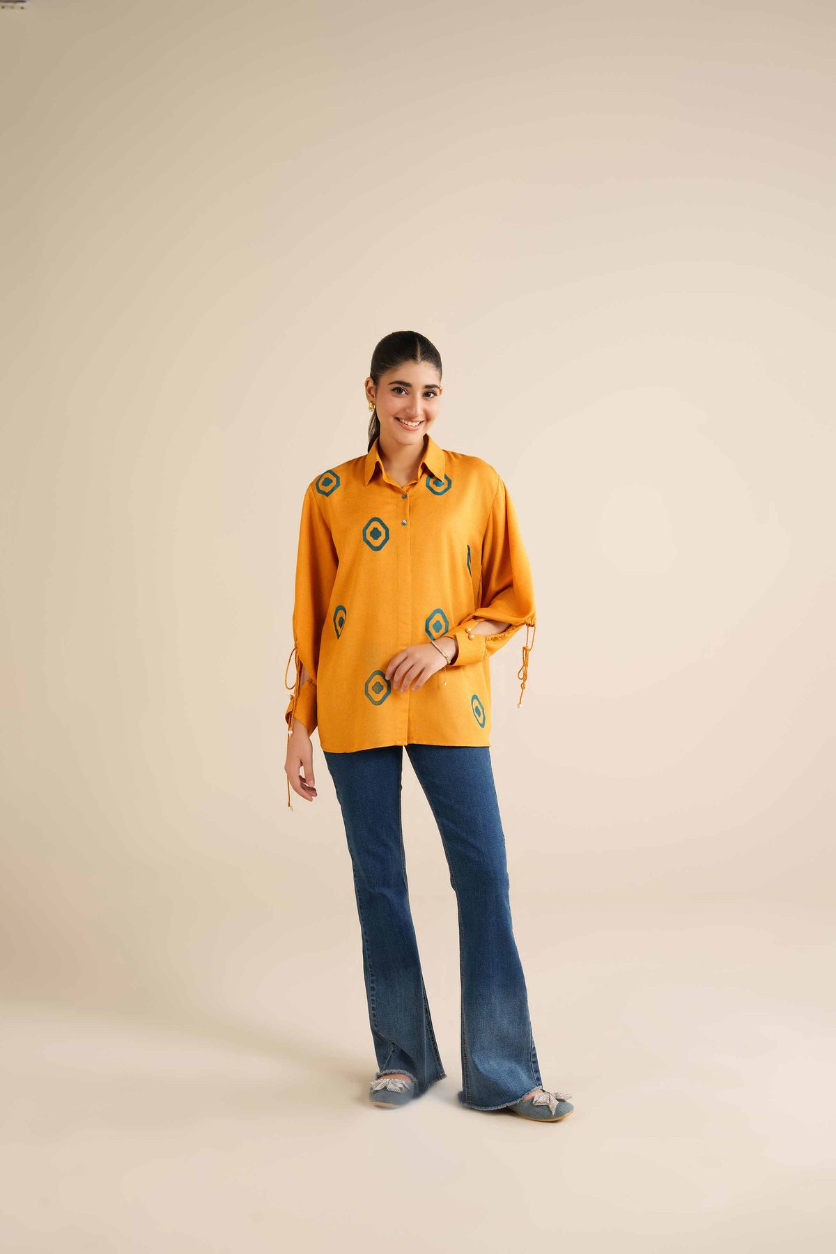 Embroidered Tunic - AW25-06 Yellow Karandi 1PC Embroidered Nishat Australia