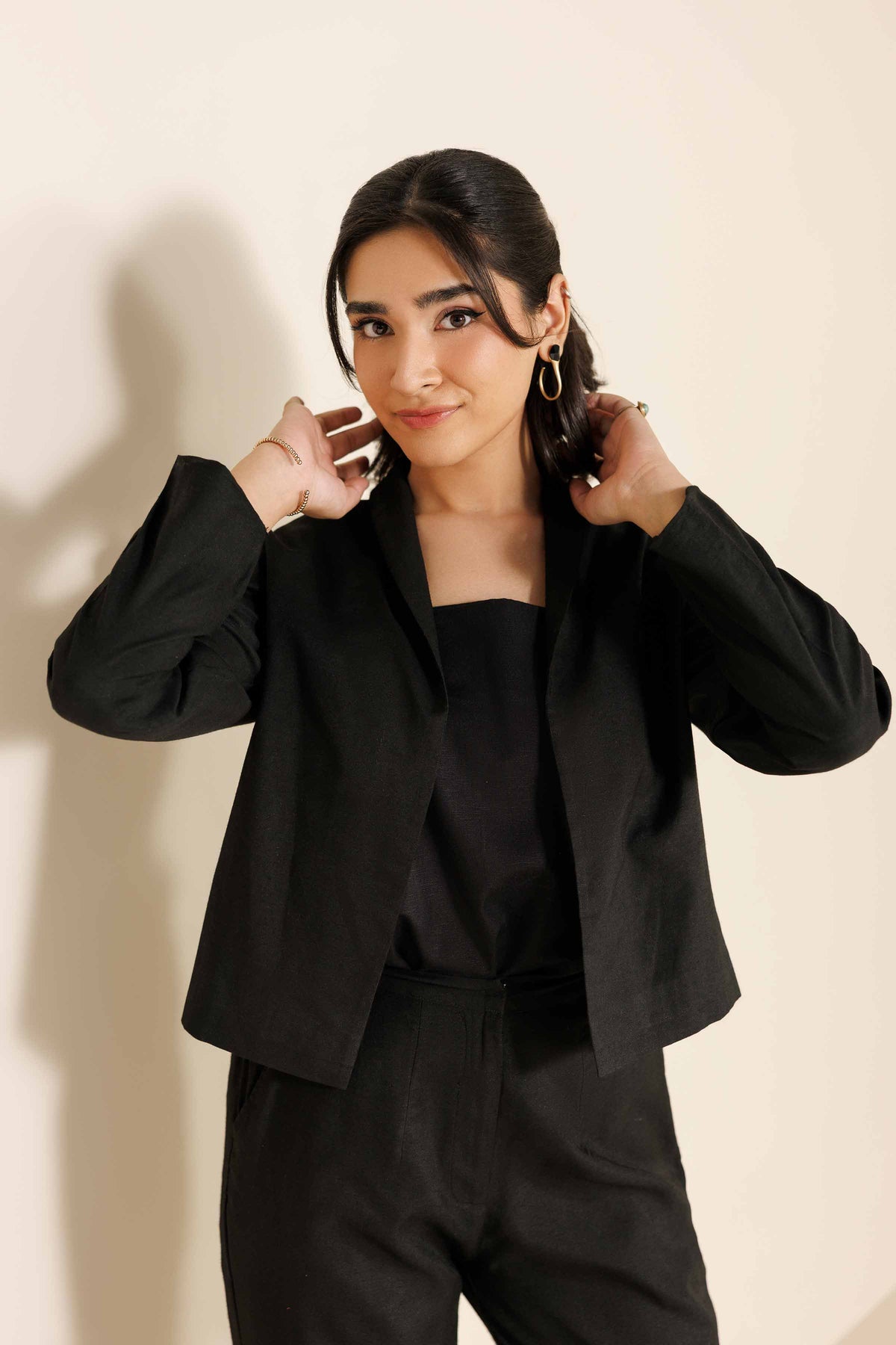 2 Piece - Embroidered Suit - AW25-10 Black Cotton 2PC Embroidered Nishat Australia