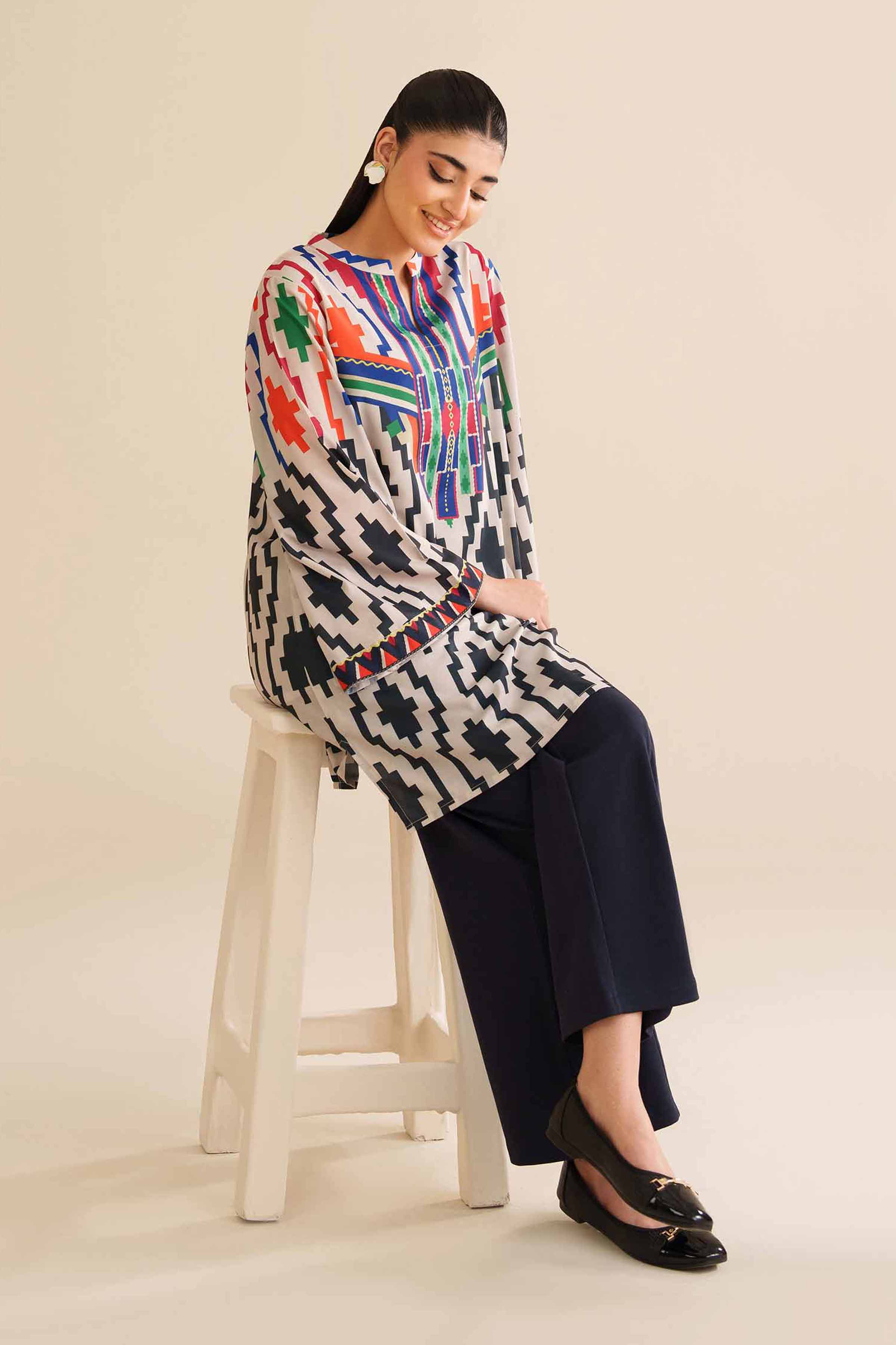 Printed Tunic - AW25-18 READY TO WEAR Multi Silk 1PC Printed