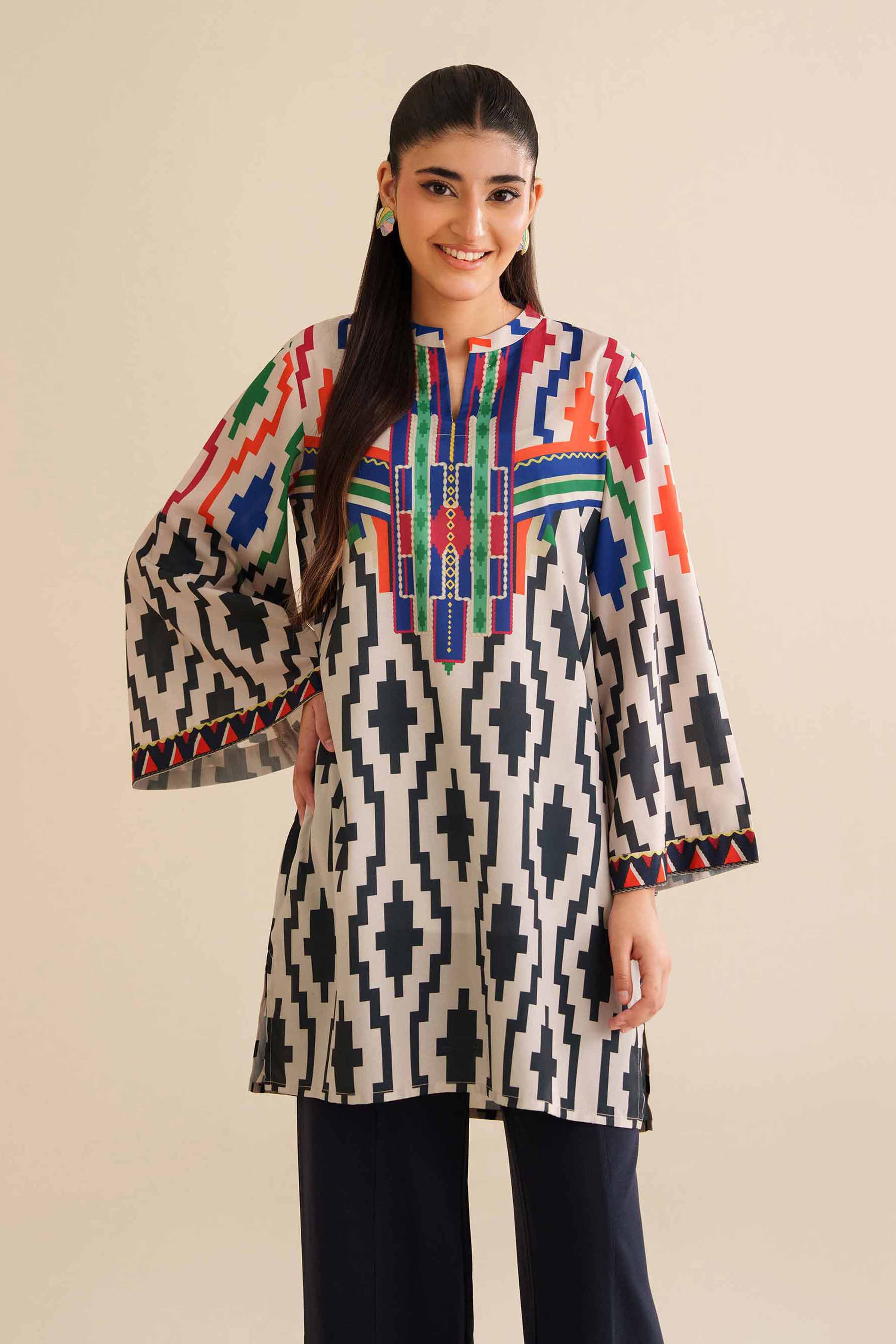 Printed Tunic - AW25-18 READY TO WEAR Multi Silk 1PC Printed