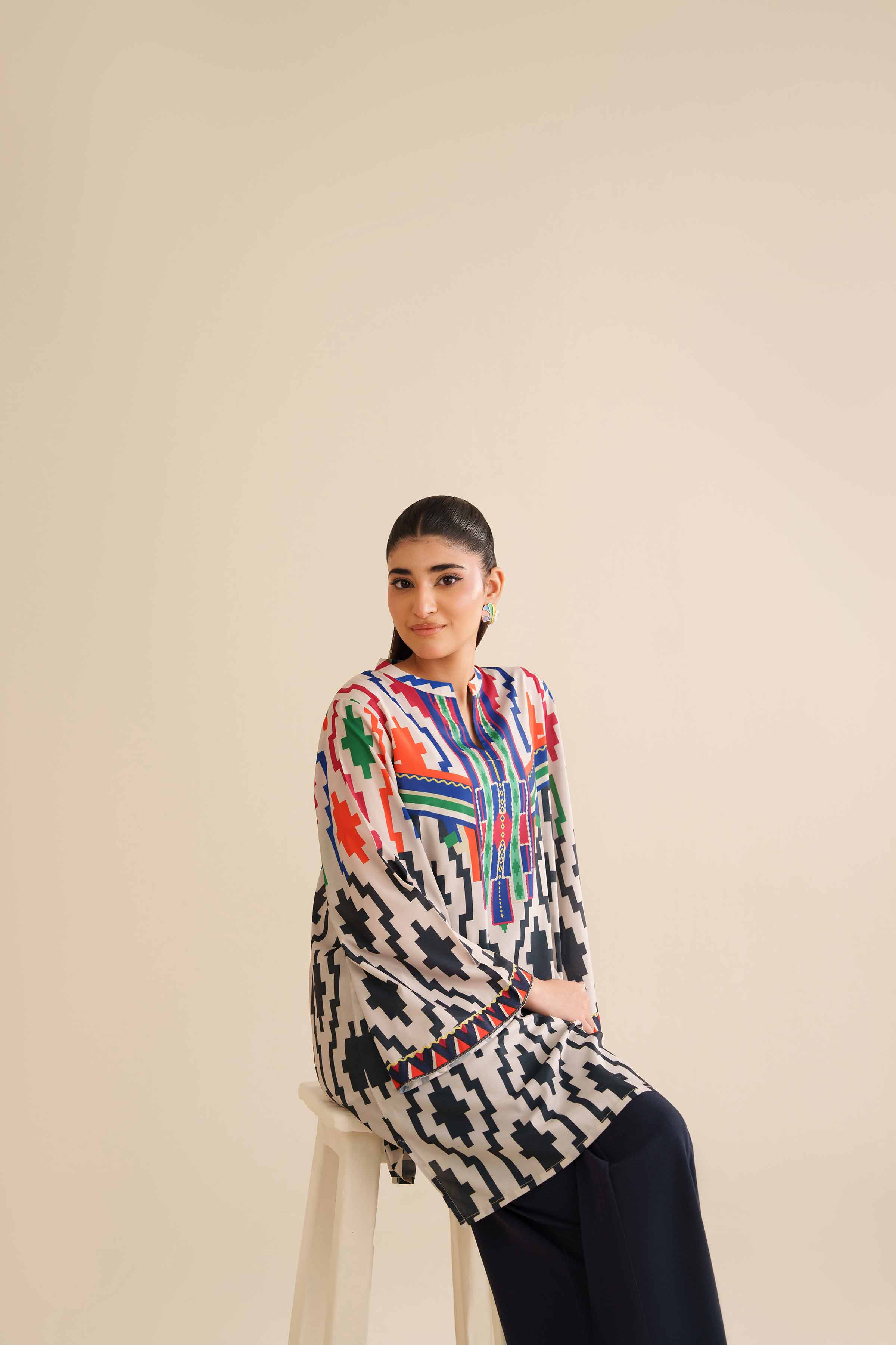 Printed Tunic - AW25-18 READY TO WEAR Multi Silk 1PC Printed