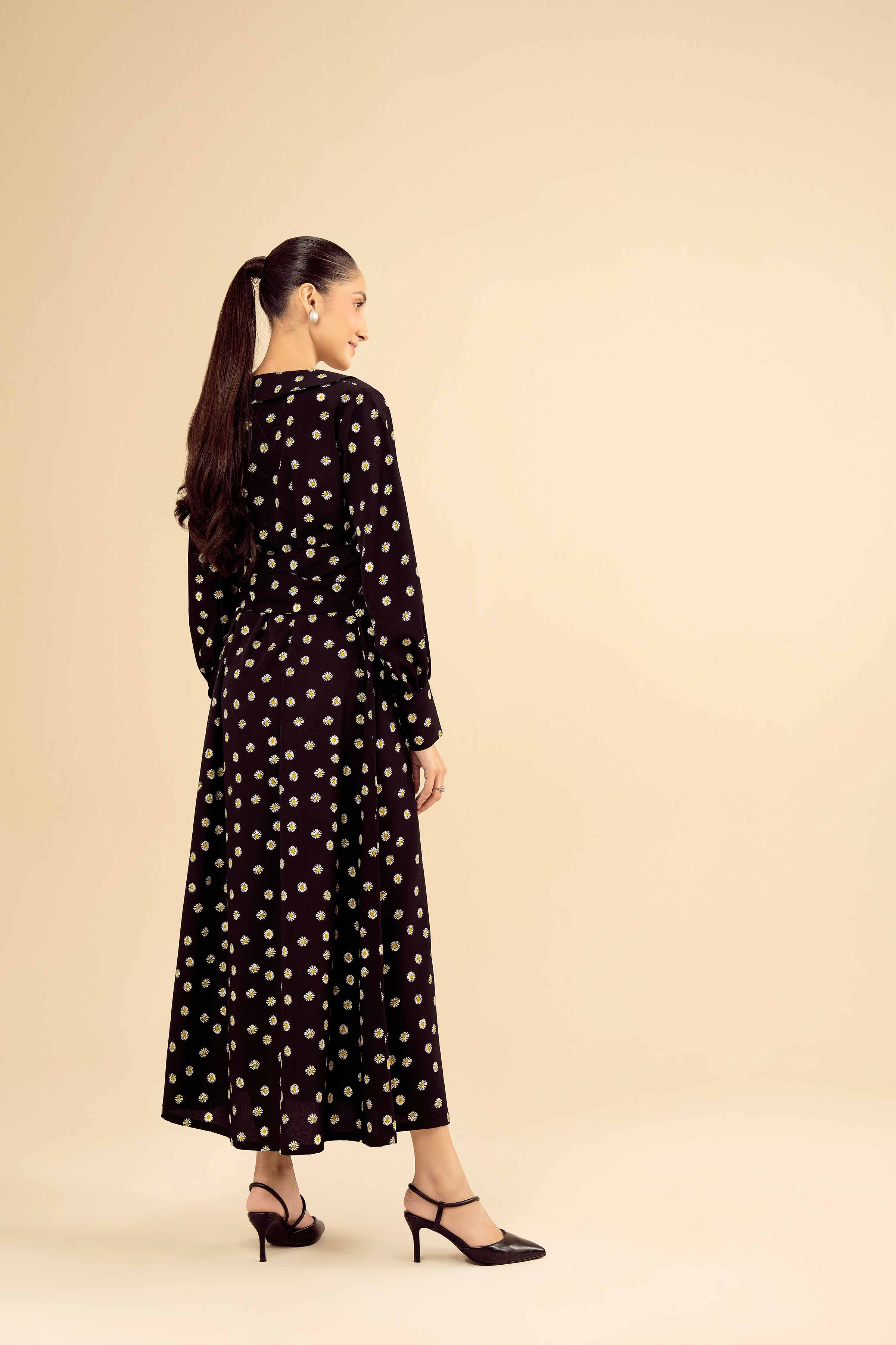 Printed Dress - AW25-26 READY TO WEAR Black Blended 1PC Printed